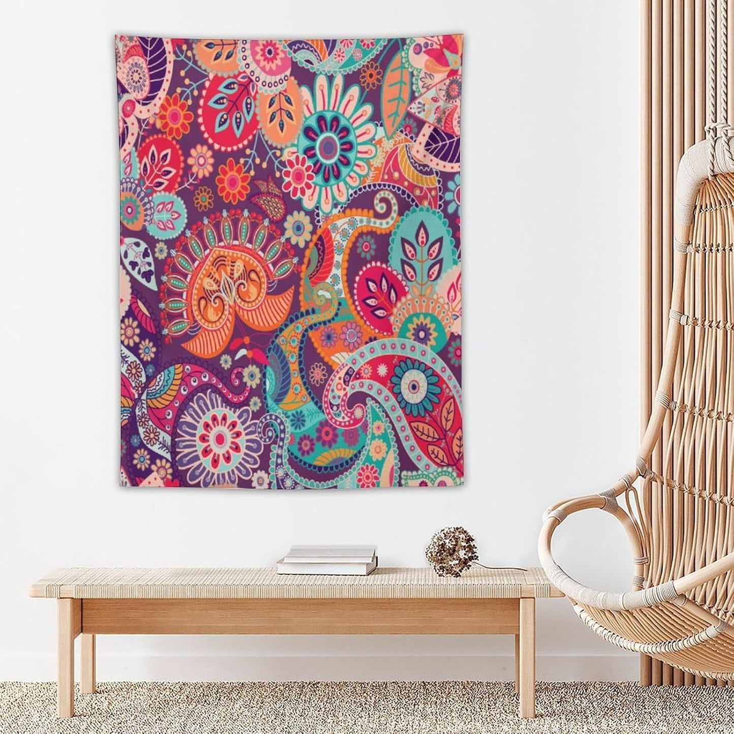 ICMOLYYENLO Palm Leaf Tapestry Wall Hanging, Tropical Leaves Plant Jungle Green Hawaiian Art Home Decor for Guest Bedroom Living Room Dormitory 30" x40