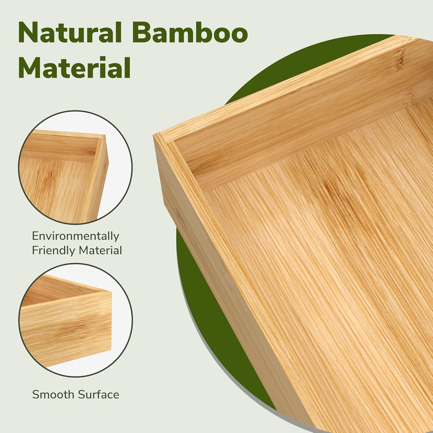 BAMEOS Utensil Drawer Organizer, 5 Slots Silverware Organizers for Kitchen Drawers, Bamboo Flatware Organizer for Knives Cutlery Spoons Forks (Natural)