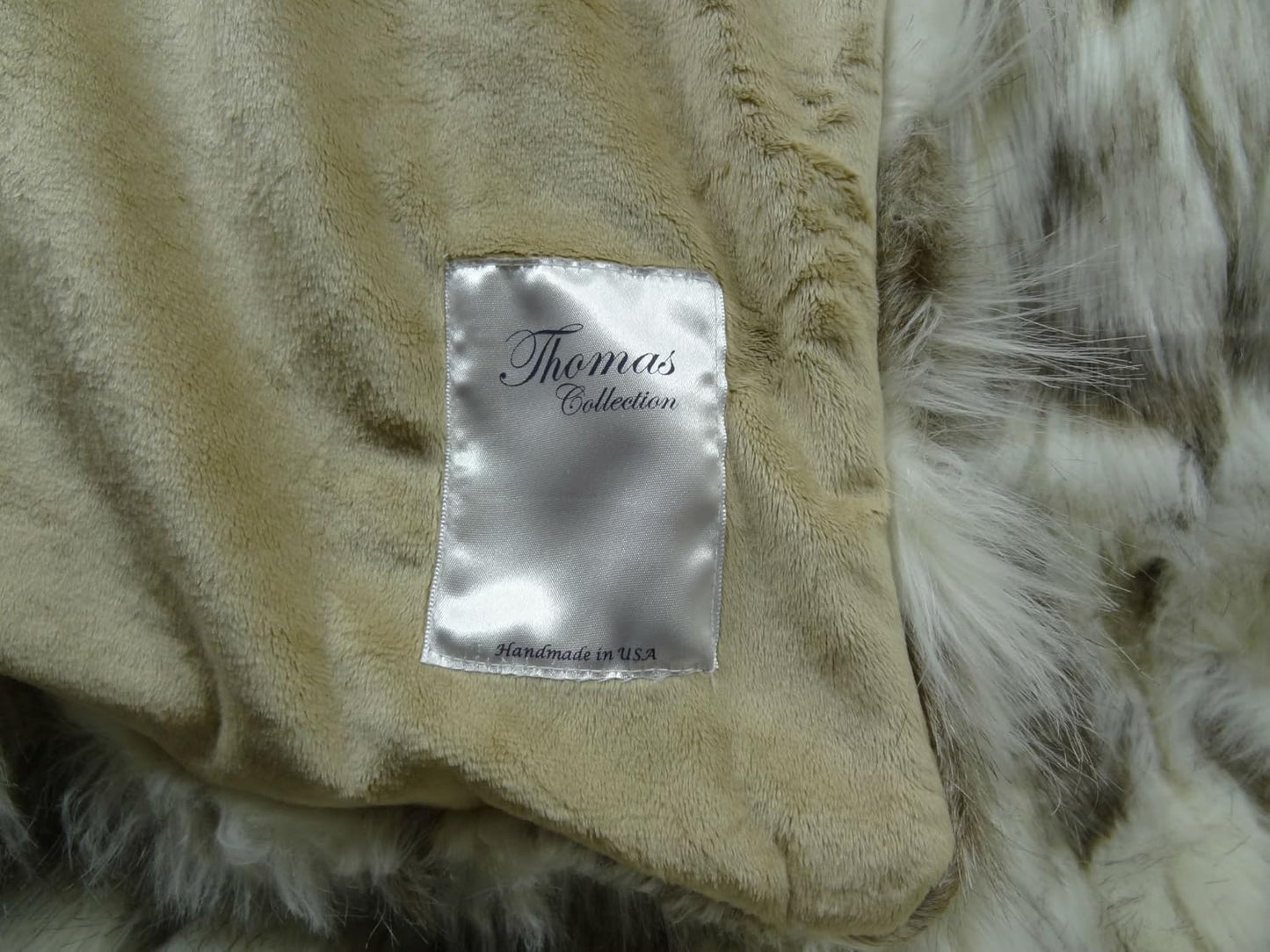 Ivory Faux Fur Throw Blanket & Bedspread - Tibet Fox Fur - Ivory Beige Luxury Faux Fur - Throw Blanket - Luxury Soft Faux Fur, Handmade in US, 16445