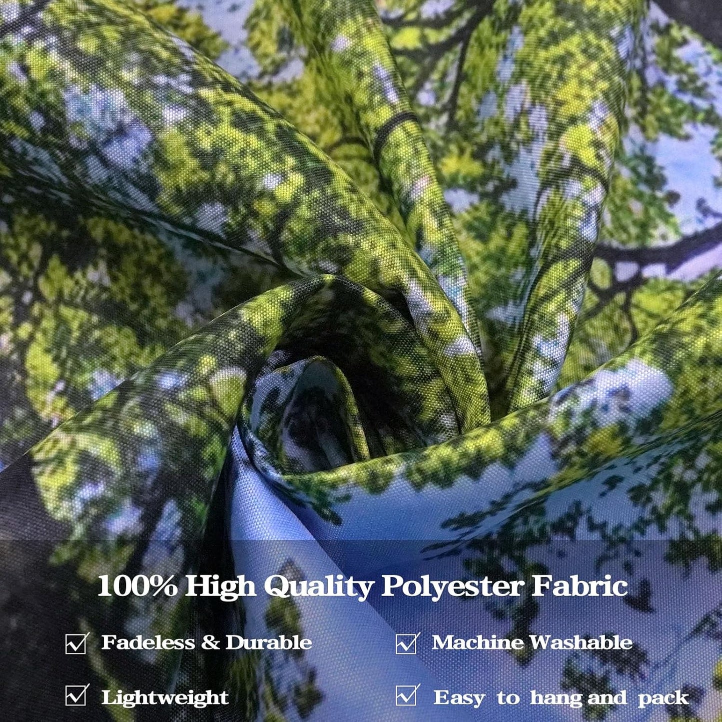 AMM Nature Forest Tree Celling Tapestry Lush Green Treetops Sunlit Tapestry for Bedroom Aesthetic Sky Sunlight Canopy Leaves Landscape Tapestries Wall Hanging for Living Room Dorm Office 90 x 68 Inch