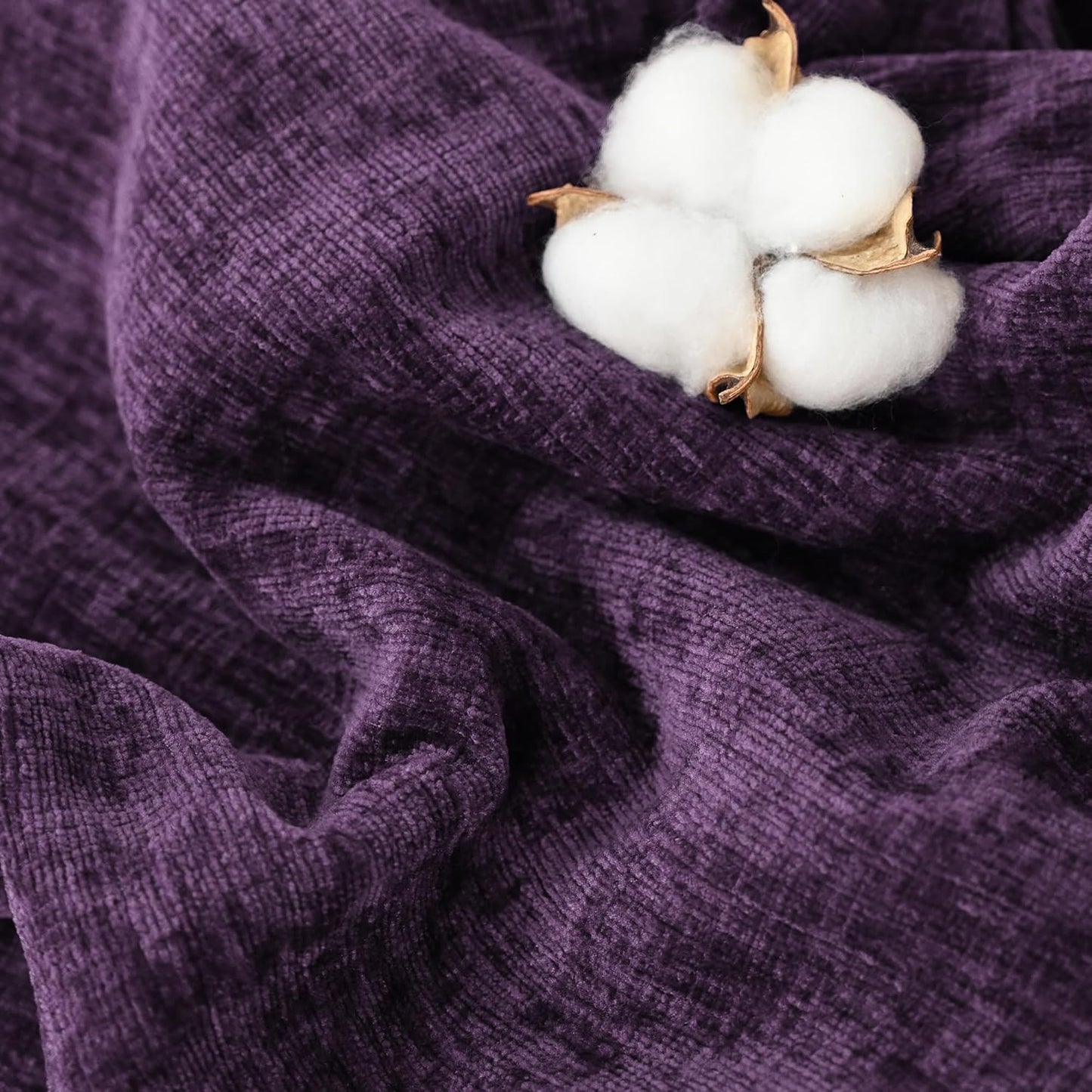 CaliTime Throw Pillow Covers Decorative 20 X 26 Inches Pack of 2 Cozy Chenille Standard Pillow Shams Cases for Couch Sofa Bed Living Room Home Plum Purple