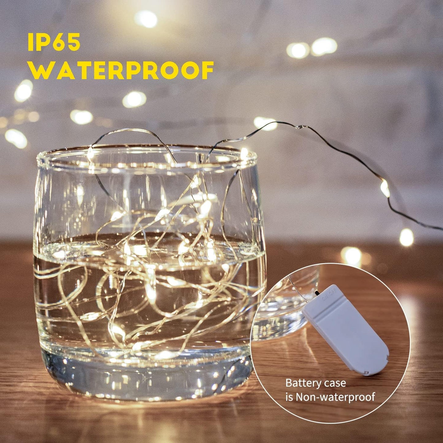 Brightown 24 Pack LED Fairy Lights Battery Operated 7 ft 20 LED String Light Waterproof Silver Wire Firefly Starry Lights for Crafts Wedding Party Bedroom (White)