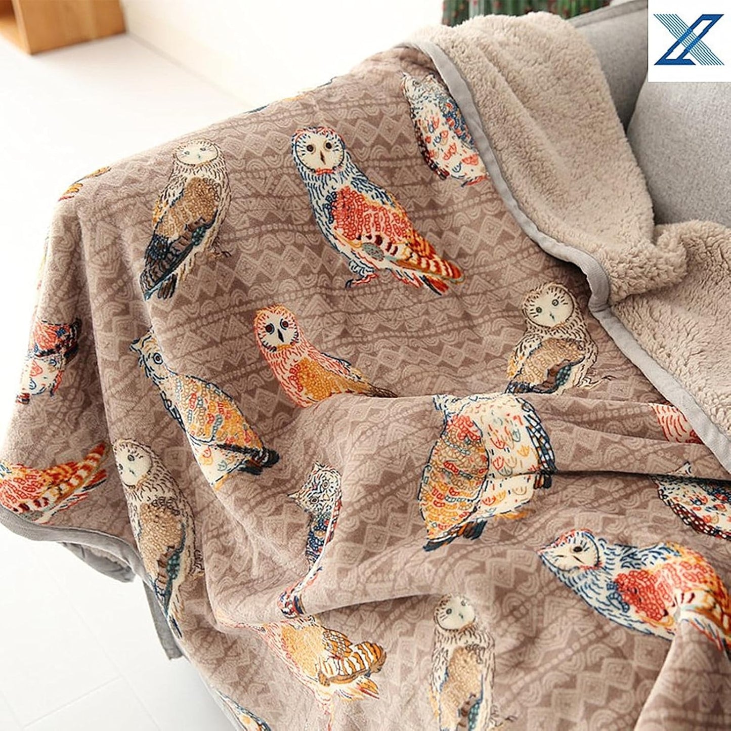 UKELER Owl Throw Blanket Queen Size 80'' x 90'', Soft Cozy Warm Throw Blanket for Bed/Couch/Sofa/Camping, Great Gift for Women's Day,Mother's Day,Father's Day,Thanksgiving,Christmas,Hallows' Day