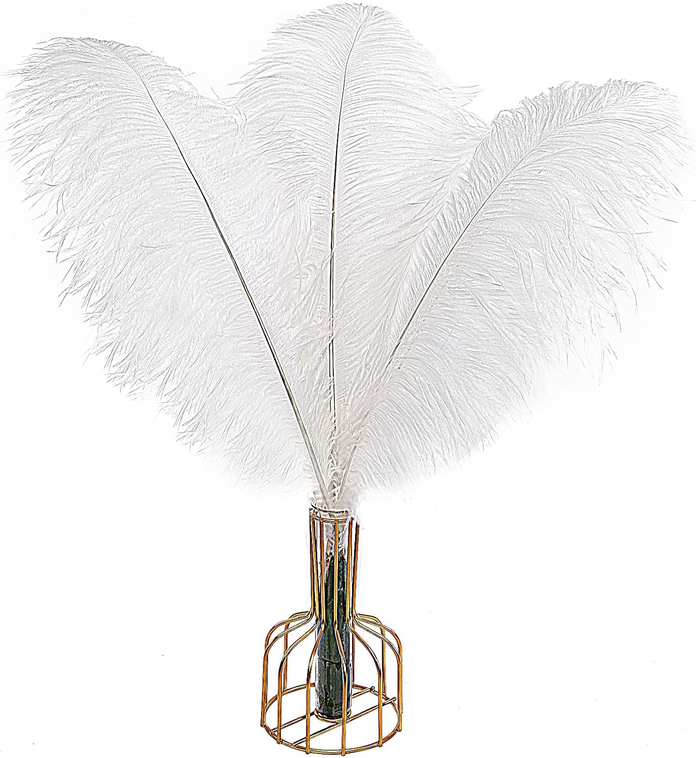 THARAHT 12pcs White Ostrich Feathers Natural Bulk 12-14Inch 30cm-35cm for Wedding Party Centerpieces Easter Gatsby and Home Decorate Ostrich Feathers