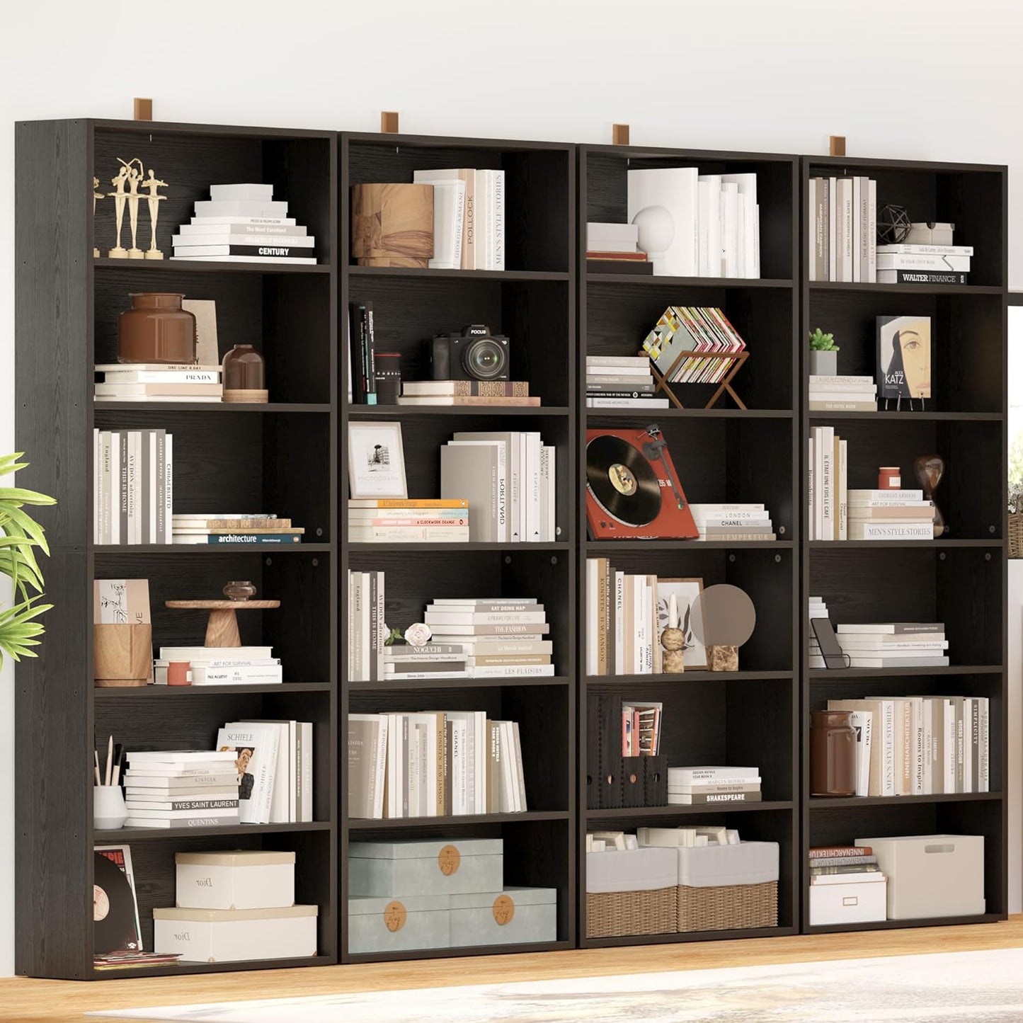 IRONCK Bookshelves and Bookcases Set of 2 Floor Standing 6 Tiers Display Storage Shelves 70 in Tall Bookcase Home Decor Furniture for Home Office, Living Room, Bed Room