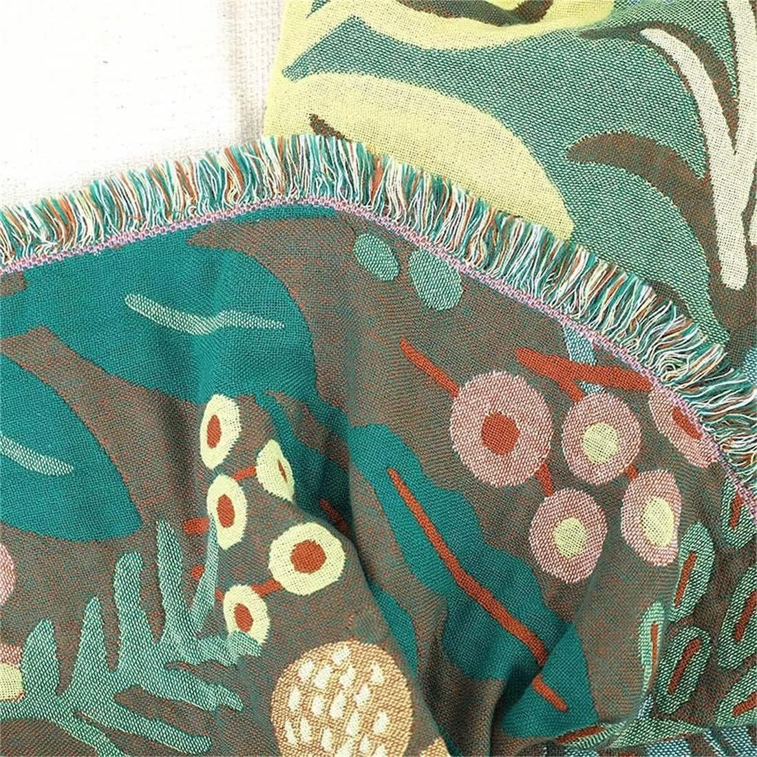 MSGKV 100% Cotton Throw Blanket for Couch Bed Sofa, Cotton Quilt Coverlet Reversible Mudcloth Throws, Soft Cozy Farmhouse Blankets 60''x 80'' Tiger Print Blanket for All Seasons