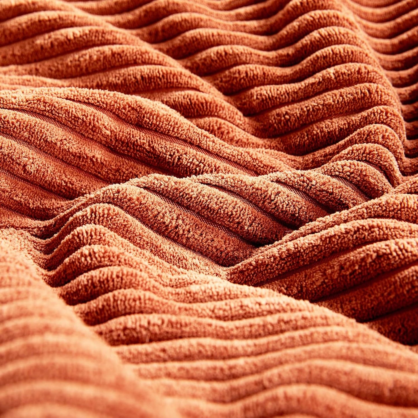 Fancy Homi Set of 2 Burnt Orange Long Lumbar Decorative Throw Pillow Covers 14x24 Inch for Living Room Couch Bed, Boho Farmhouse Fall Home Decor, Soft Corduroy Corss Textured Cushion Case 35x60 cm