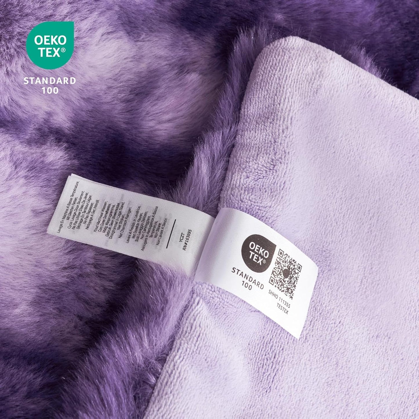 Cozy Bliss Faux Fur Throw Blanket for Couch, Fuzzy Soft Plush Thick Bubble Blanket for Sofa Bedroom Living Room, 60 * 80 Inches Tie-dye Purple