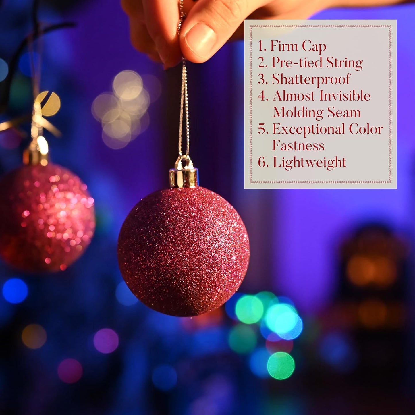 Valery Madelyn Christmas Tree Decorations Ornament Set for Fall Halloween, 50ct 2.36 Inches Orange Purple Black Shatterproof Christmas Ball Ornaments Hanging Xmas Holiday Party Decor