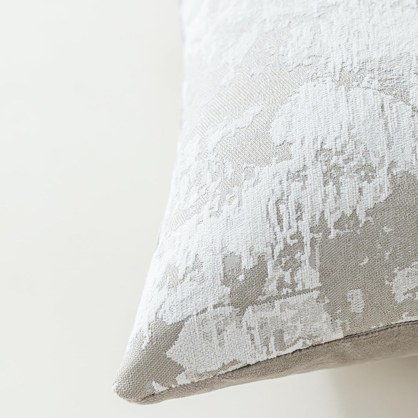 Jacquard Throw Pillow Covers 12x20 Inch Set of 2 - Vintage Floral Boho Pillow Cases with Botanical Pattern | Farmhouse Decor for Couch | Soft Textured Neutral Trio Light Khaki Warm Beige 12" x 20"