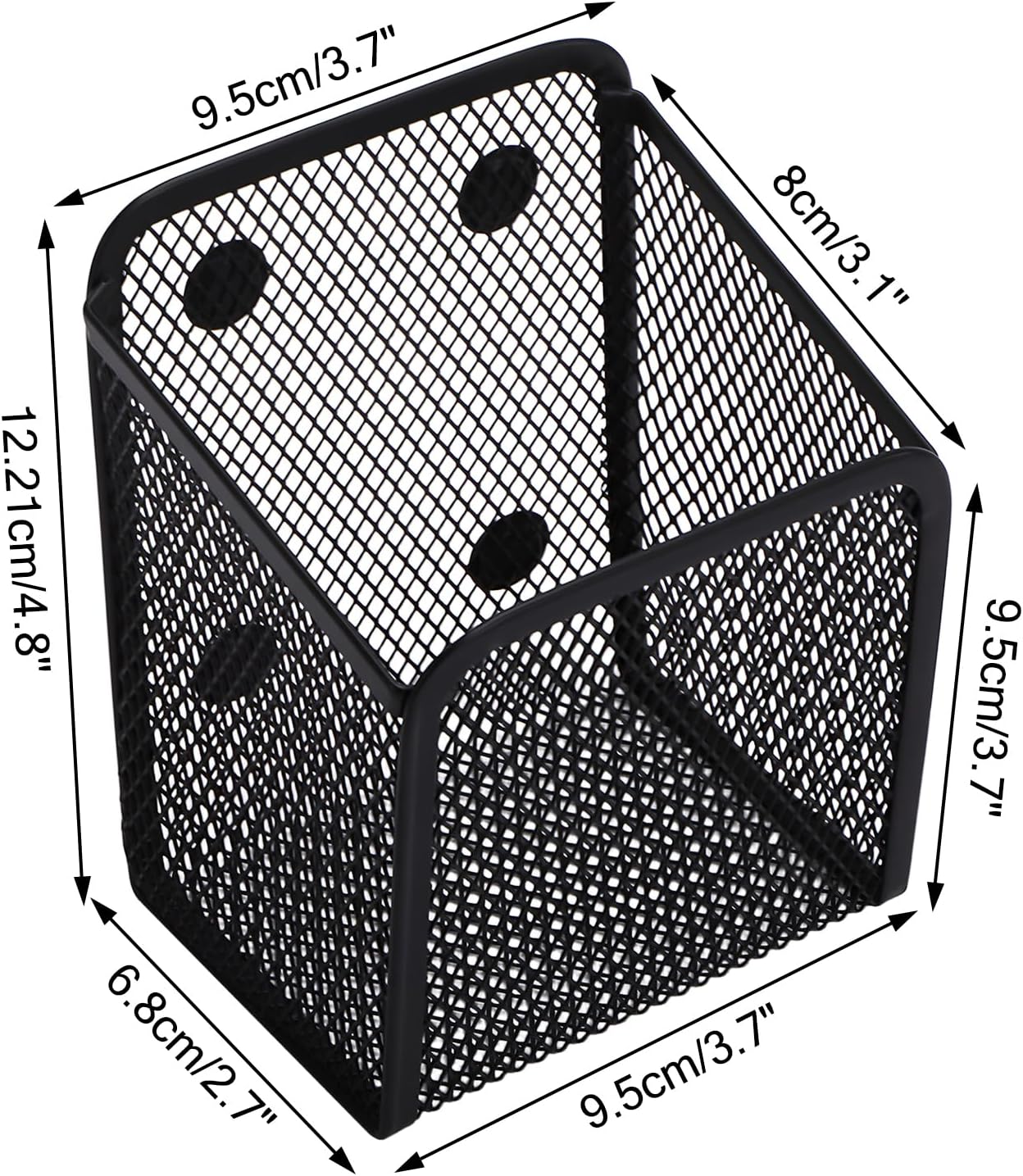 Black Small Magnetic Basket Set of 2, Refrigerator Basket, Magnetic Baskets Heavy Duty, Magnetic Storage for Locker Organizer Holder for Whiteboard Office, 3.7"x2.7"x4.8"