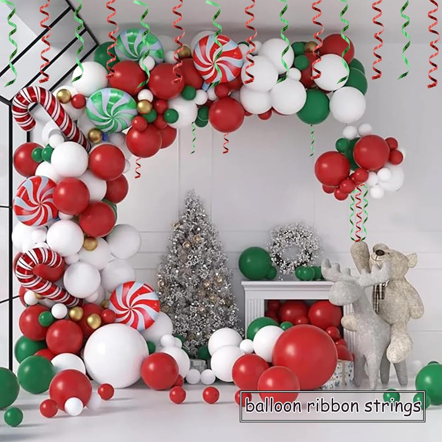 BEISHIDA 2 Pack Christmas Curling Ribbons Red and Green Balloon String Ribbons for Gift Warppping Birthday Christmas Party Decorations（Total 200 Yards）