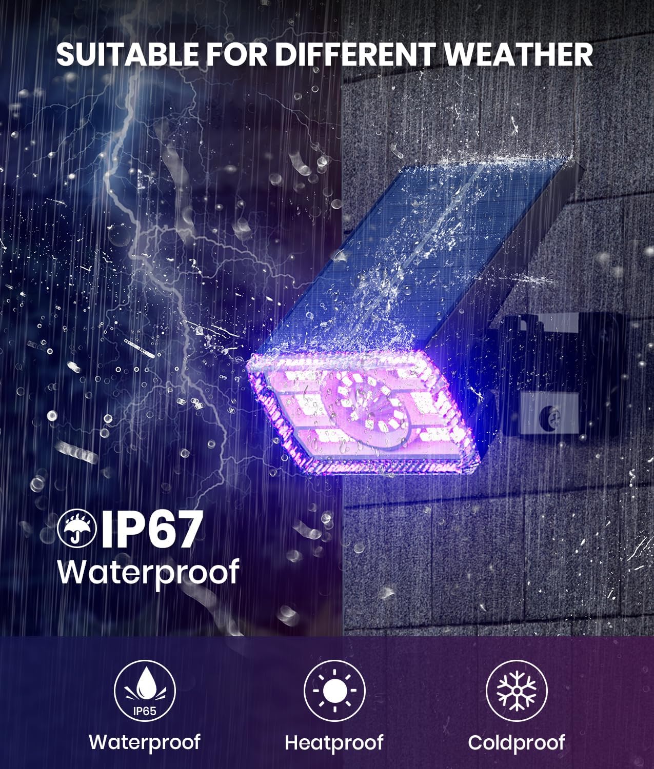 Solar Spot Lights Outdoor 2-Pack Multicolor IP65 Waterproof RGB - 6 Colors, 2 Modes, 105° Adjustable 58 LED Flood Lights, Solar Powered Spotlights for Yard, Garden, House & Landscape Lighting Outside