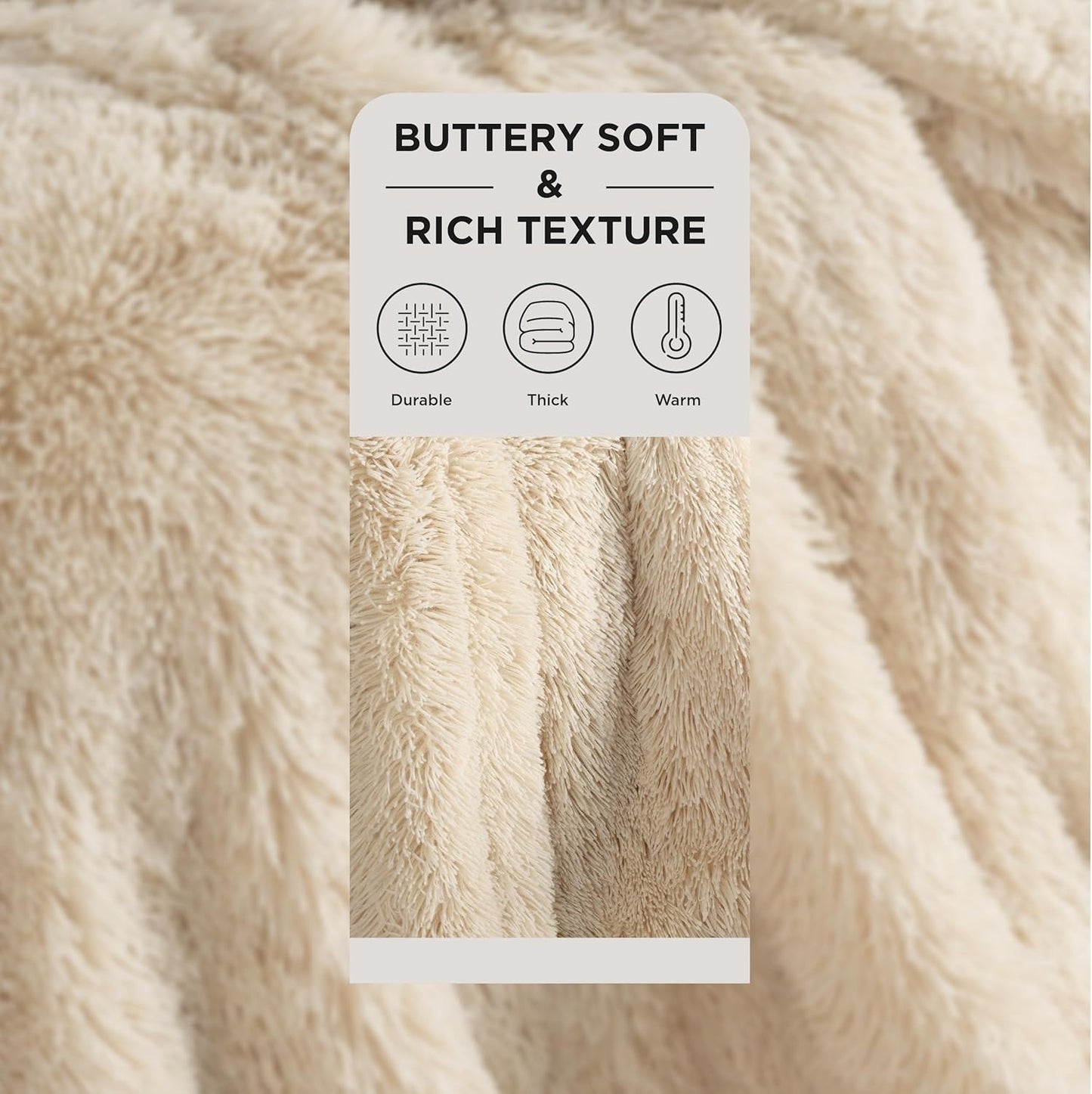 Bedsure GentleSoft Fluffy Beige Throw Blanket for Bed, Faux Fur Gifts Beige Decor Light Tan Khaki Blanket Neutral Decoration for Home, Soft Cozy Fuzzy Plush Thick Warm Sherpa Fleece Cute Stuff, 50x60