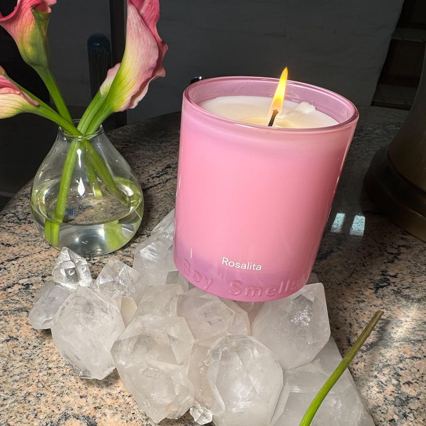 Boy Smells Rosalita Rose Scented Candle - 8.5 oz - Luxury Candle with Leather and Tangerine - Up to 50-Hour Burn - Cotton Wick