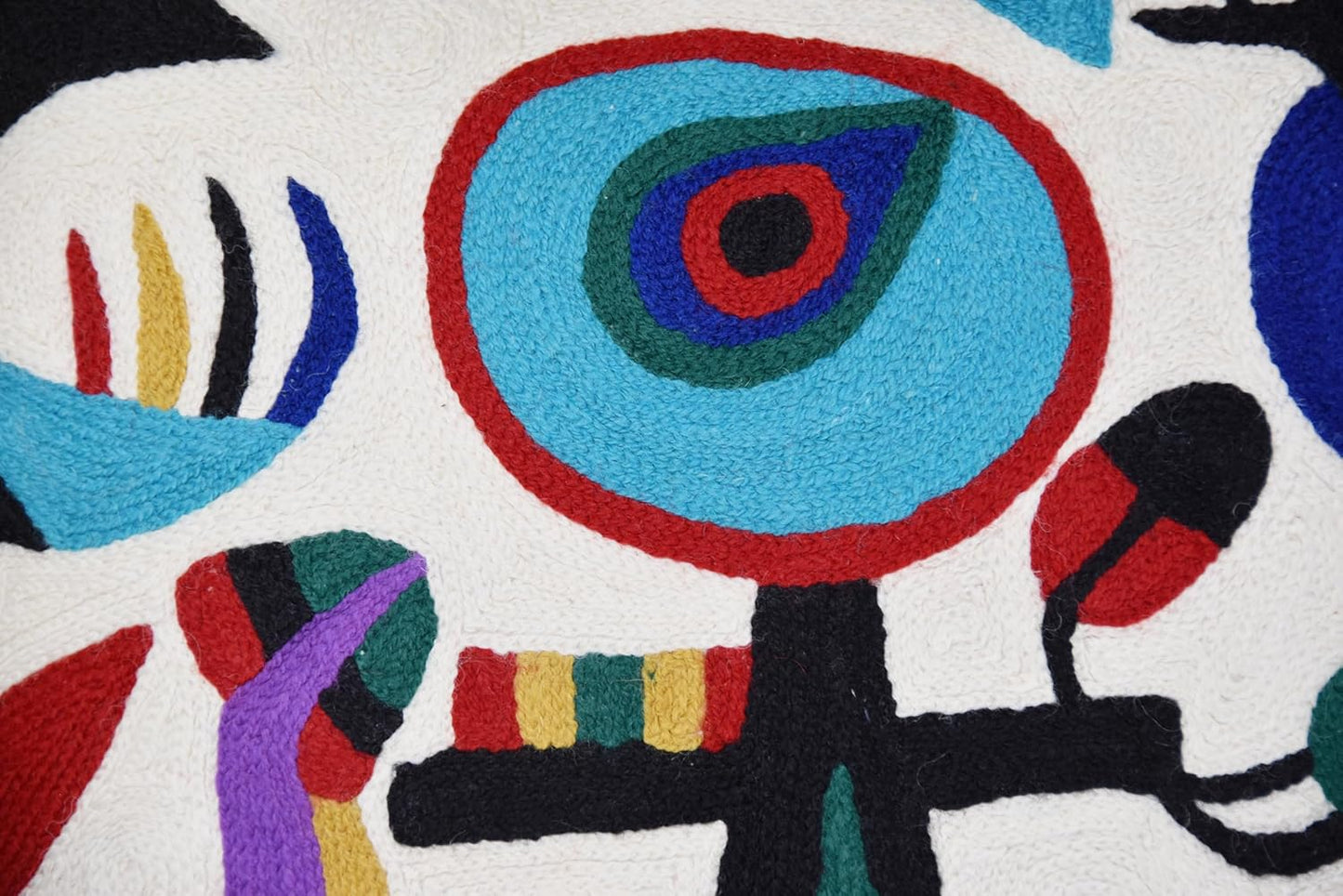 Picasso Inspired Decorative Pillow Cover Hand Embroidered Abstract Toss Pillows Farmhouse Chair Cushion Contemporary Pillowsham Mid-Century Chair Cushions Wool Size 18x18