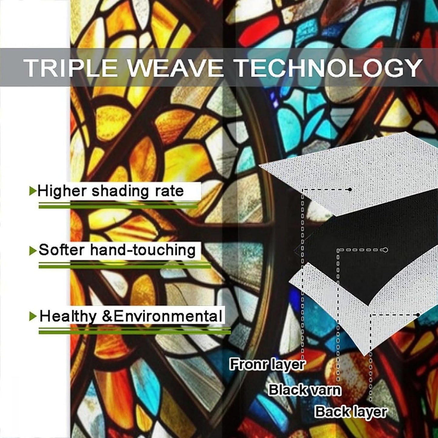 Stained Glass Curtains,Retro Mid Century Abstract Colorful Geometric Prints Home Decor Drapes for Bedroom Living Room Kitchen Window Treatment 2 Panels Set Total Size 84" W X 84" L Inch