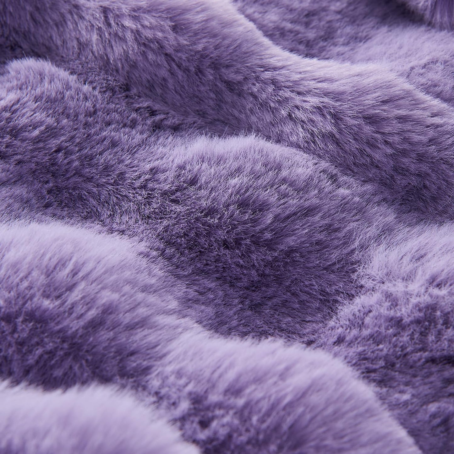 Lotus Karen Faux Fur Throw Blanket Purple - Big Bubble Rabbit Fluff Blanket for Couch Bed Sofa,Softest Fluffy Fuzzy Cozy Blanket,Thick Furry Plush Shaggy Warm Blankets for Women,60x80 Inches
