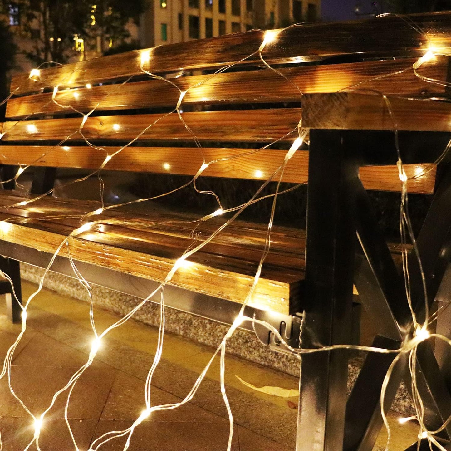 Solar Net Christmas Lights Warm White, 200 LED Net Lights Outdoor Mesh Lights, 19 Modes Solar Powered/USB String Lights for Garden, Yard, Bushes, Trunk, Halloween, Xmas Tree Decor