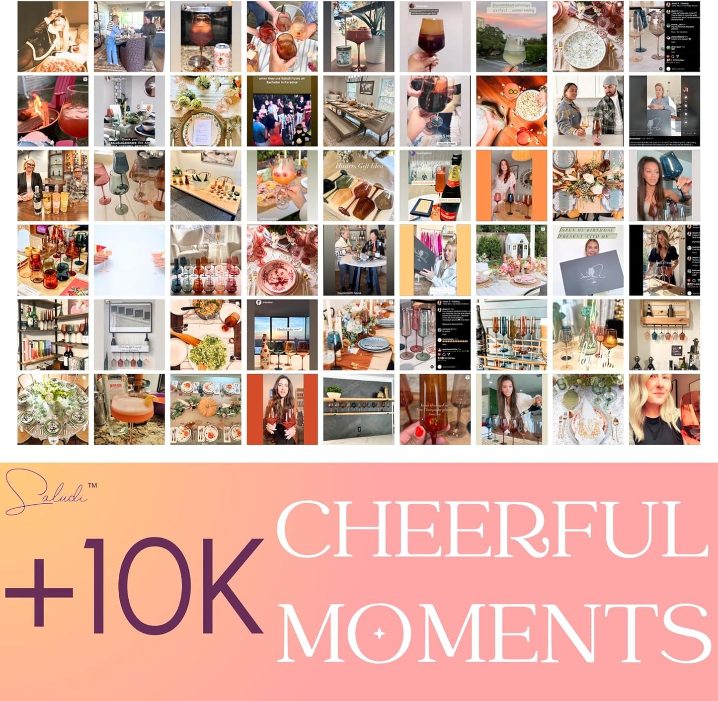 Saludi Original Dark Orange Leaf Wine Glasses, 16.5oz (Set of 6) Stemmed Single Color Rust Terracotta- Great for All Wine Types and Occasions or Gifts - Luxury, Durable, Hand-Blown