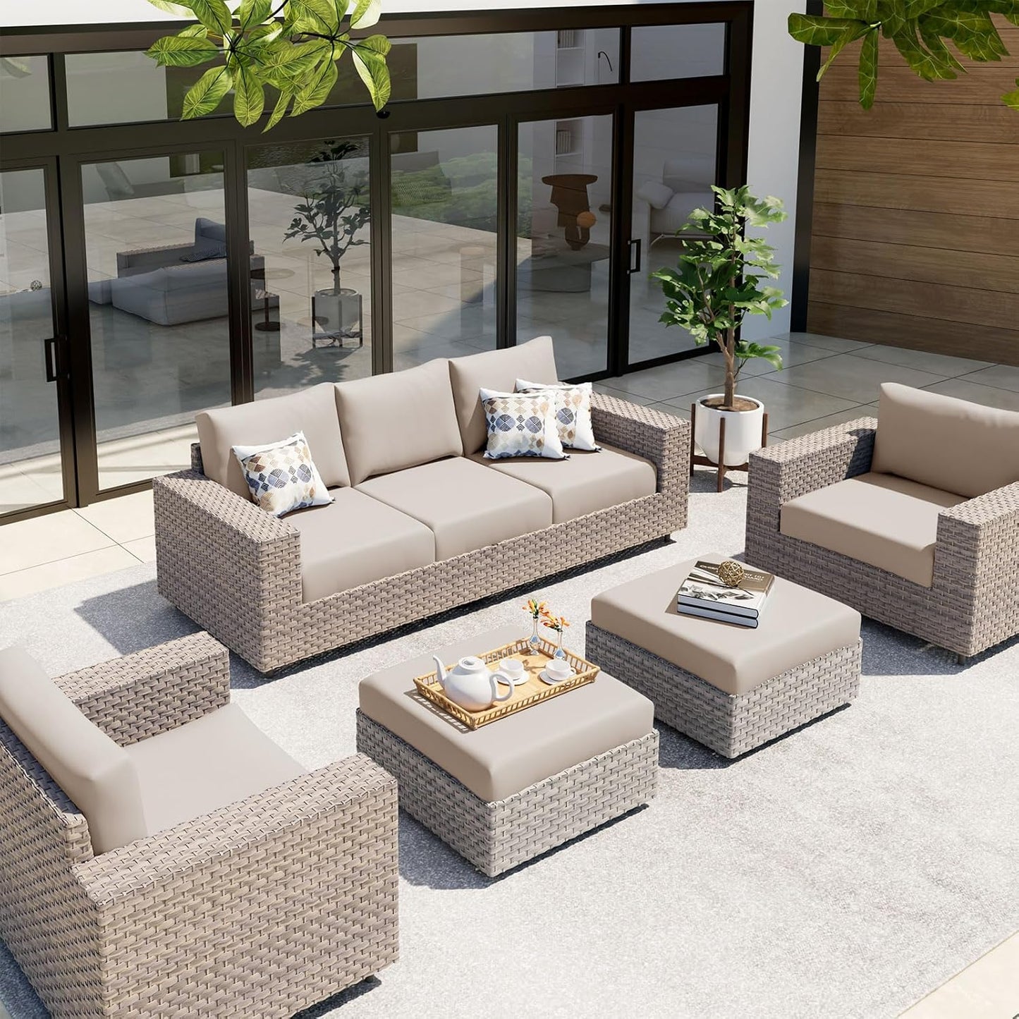 hyha Waterproof Couch Cushion Covers, Sectional Sofa Slipcovers Washable, L Shape Chaise Dog Couch Covers for Sectional Sofa, Universal Furniture Protector (1 Piece for Chaise, Taupe)