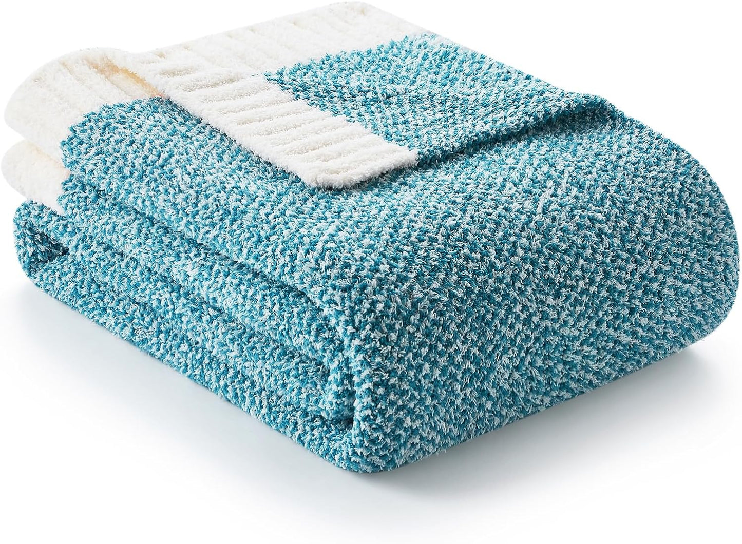 Snuggle Sac Teal Blue Oversized Throw Blankets,Super Soft Warm Cozy Throw Blankets for Couch, Knit Fuzzy Plush Blanket, Heather Teal, 50x70 inches