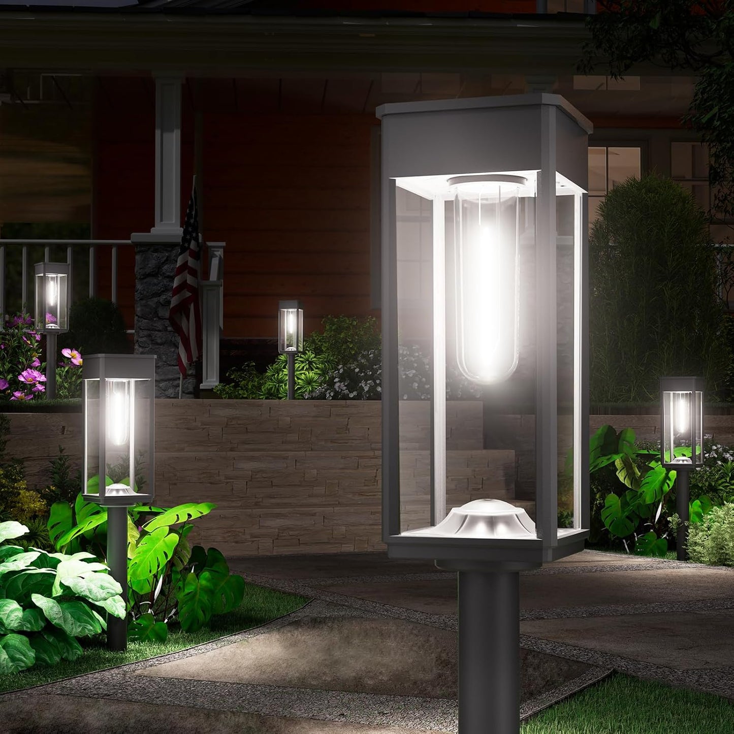 Solar Pathway Lights Outdoor, 6 Pack Solar Garden Lights Waterproof Bright LED Path Lights Solar Powered for Outside Yard Patio Lawn Walkway Driveway Decor Landscape Lighting (Cool White)
