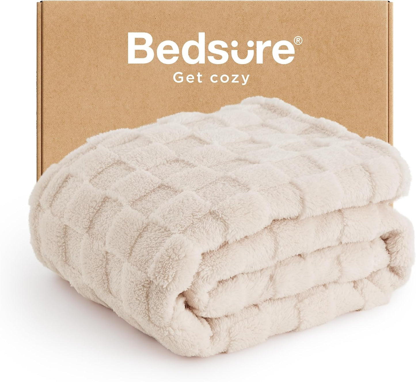 Bedsure GentleSoft Twin Blanket for Bed Light Beige - Super Soft Cozy Blankets for Women Men Girls, Cute Fuzzy Fleece Throws for Bedroom Couch, 60x80 Inches