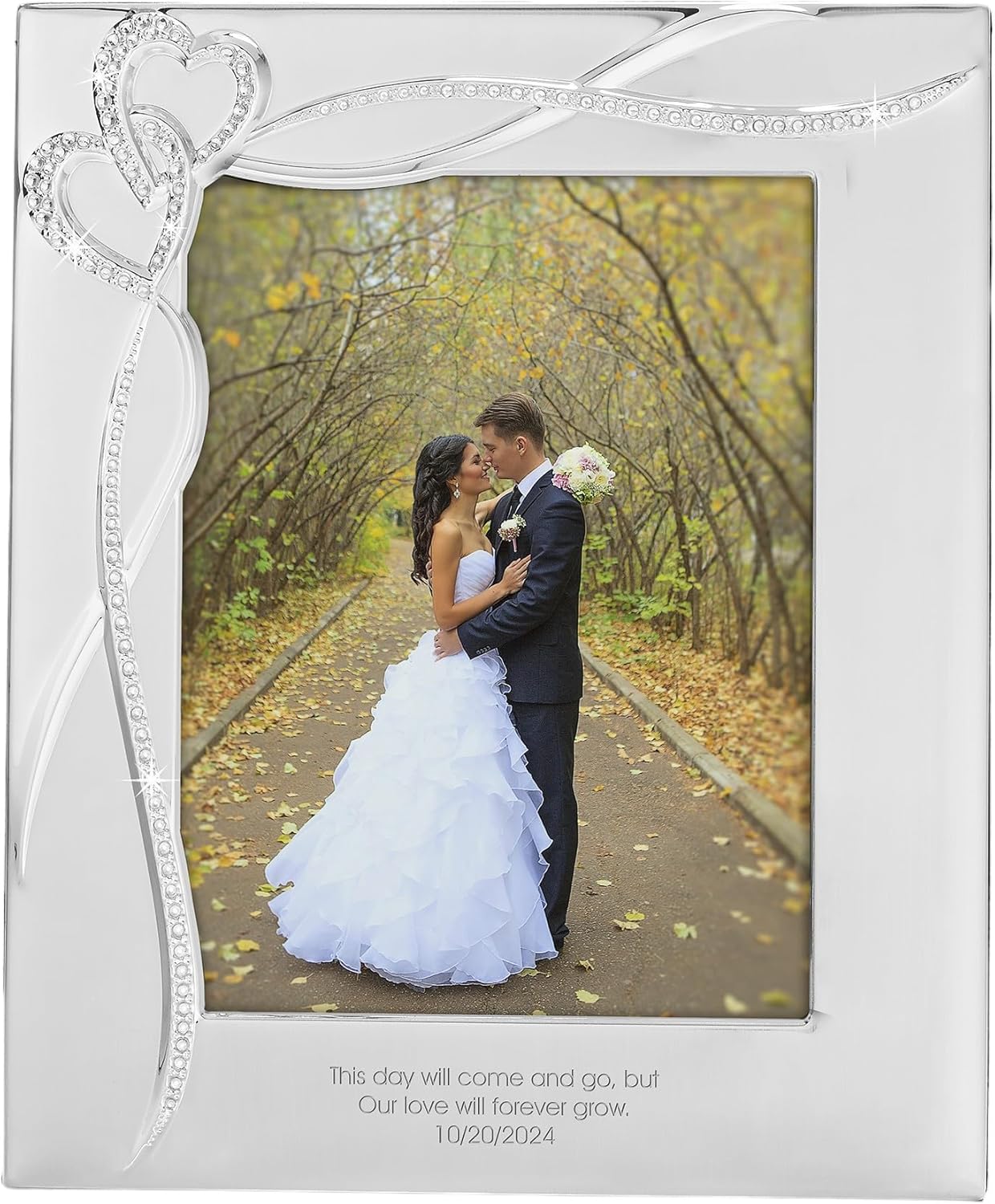 THINGS REMEMBERED Engraved Intertwined Heart 8" x 10" Picture Frame (Free Customization)