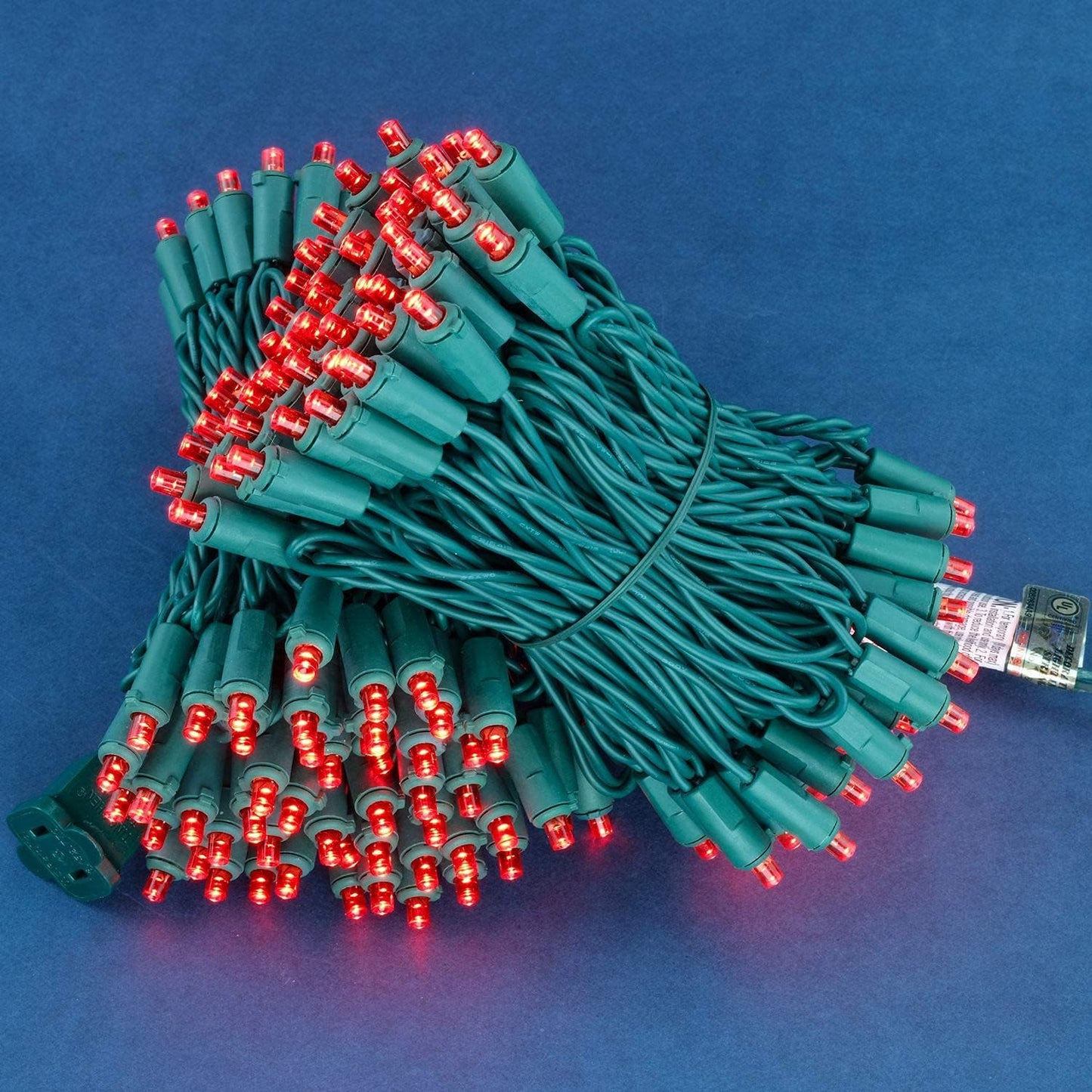 200 Count Red Wide Angle LED Christmas Lights, 66 ft Green Wire UL Certified Commercial Grade 5mm Holiday String Light Set (Red)