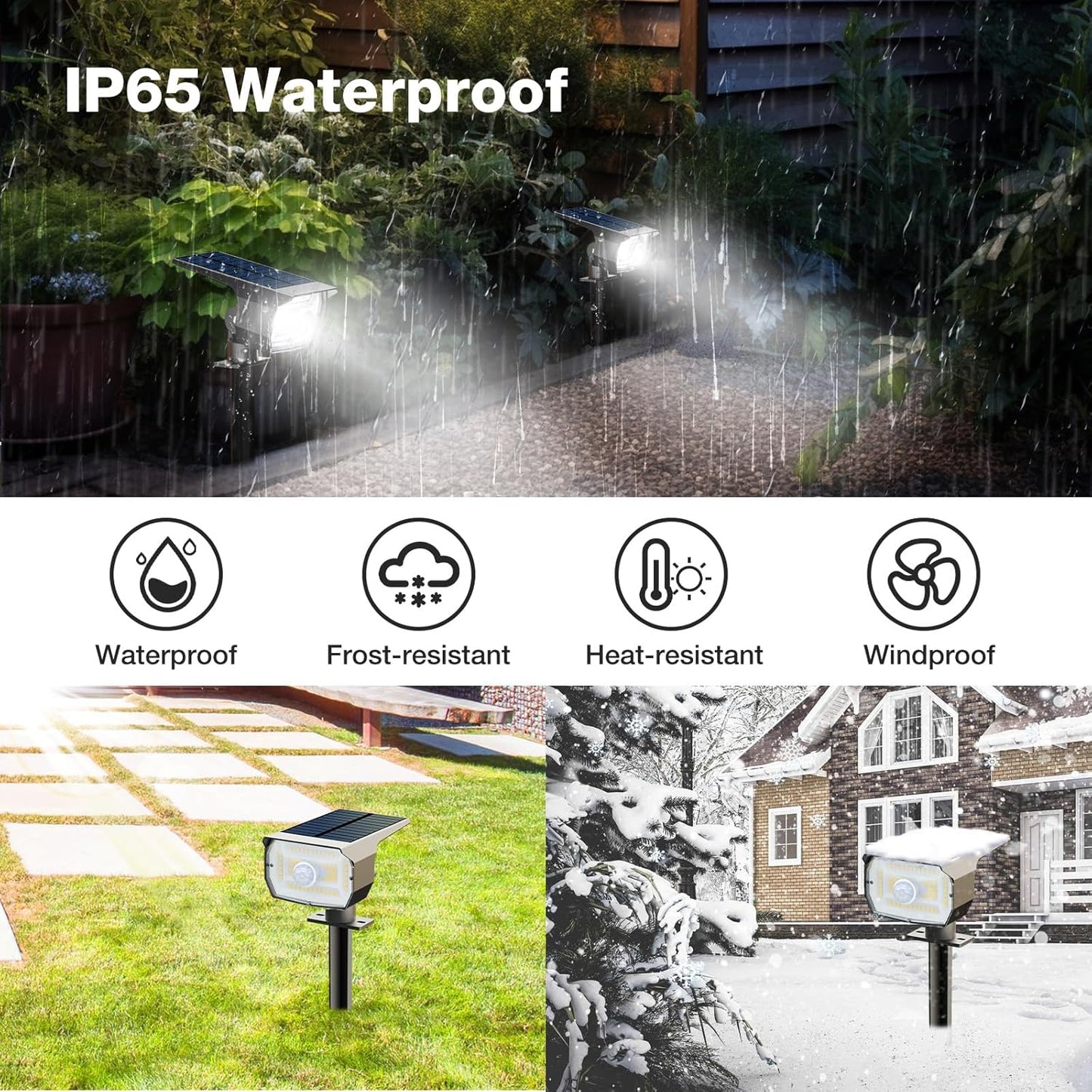 nipify Solar Spot Lights Outdoor Motion Sensor with 3 Modes, [ 12 Pack/56 LED ] Solar Spotlights Outdoor Waterproof 2-in-1 Auto On/Off Landscape Lighting for Outside Yard Wall Garden Path,Cool White