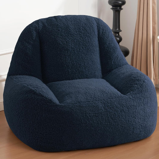 Homguava Bean Bag Chairs for Adults,Giant Beanbag Couch Adult Bean Bag Chair with Filler Included,Modern Lazy Sofa Comfy Chair for Living Room(Blue)