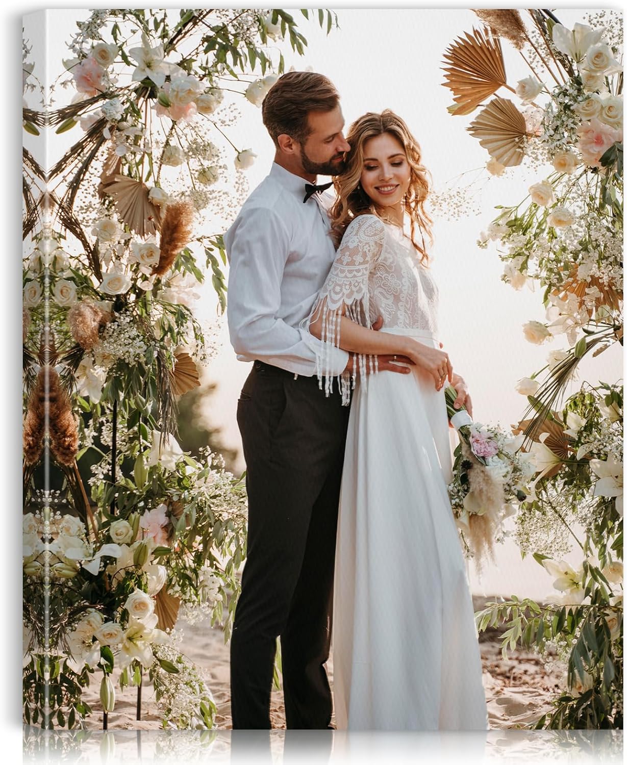 Custom Canvas Prints with Your Photos - Personalized Pictures Print, Customized Photo Gifts, Wall Art Poster Canvas Printing for Wedding, Family, Baby, Pets, Home Office Decor, Wrapped Frame 16x20