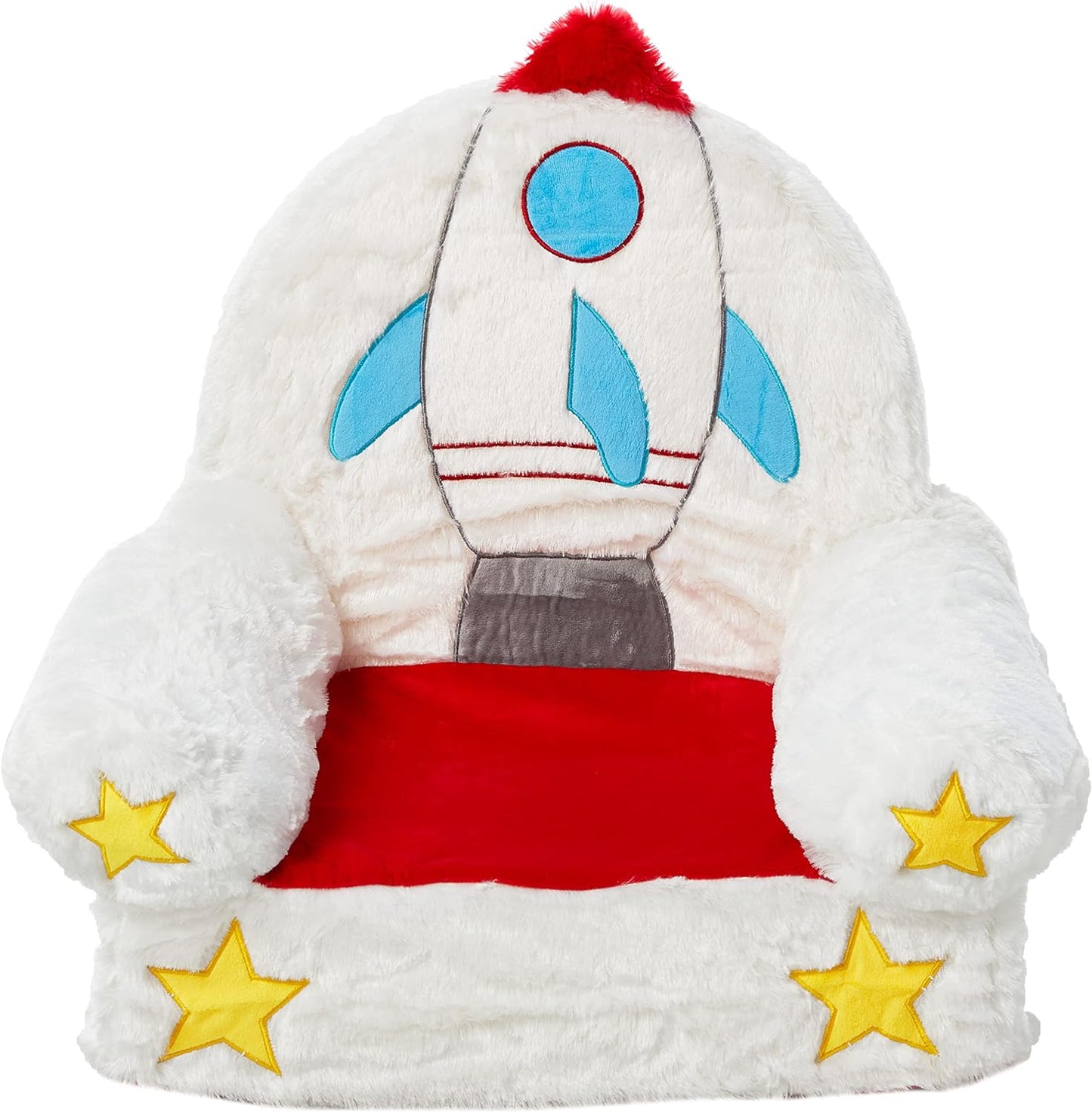 Amazon Basics Children's Plush Toddler Chair, Rocket, Multicolor