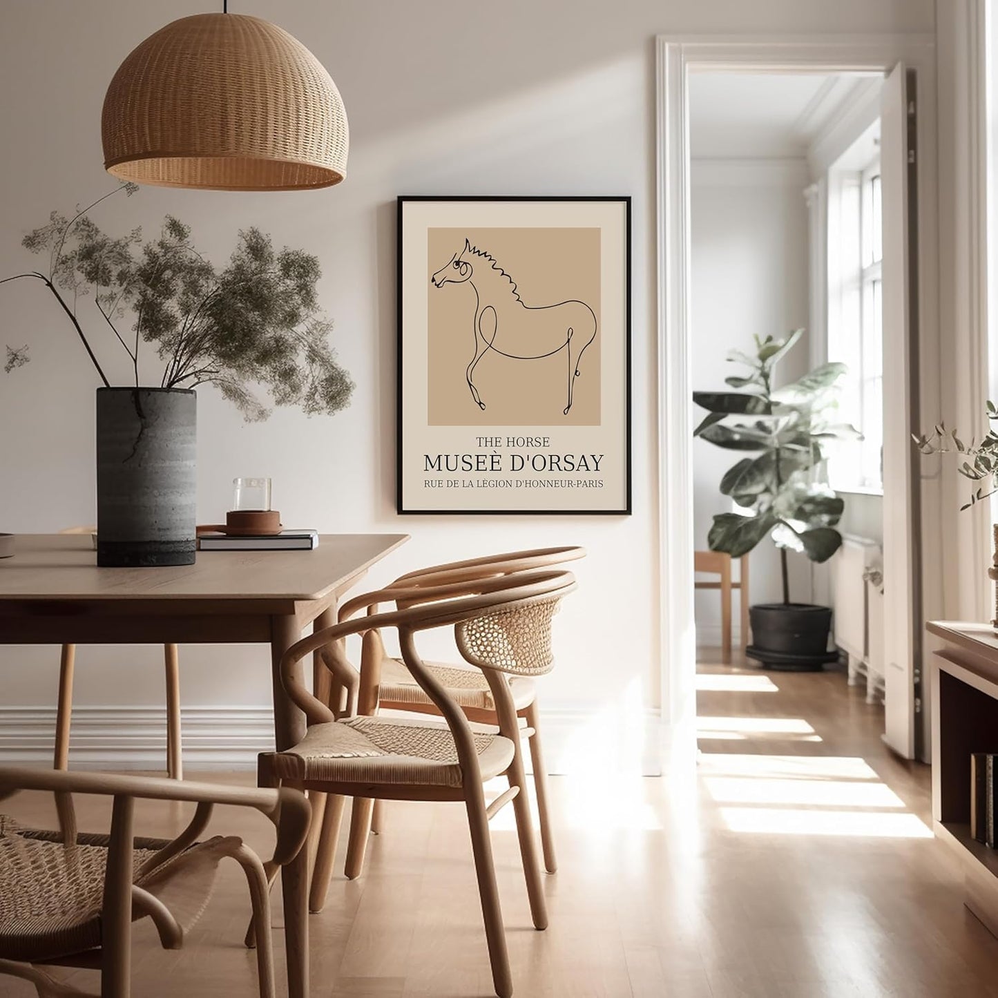Poster Master Vintage Poster - Retro Horse Print - Line Drawing Art - Sketch Art - Gift for Boys, Girls & Animal Lover - Minimal Wall Decor for Kid's Room or Nursery - 11x14 UNFRAMED Wall Art