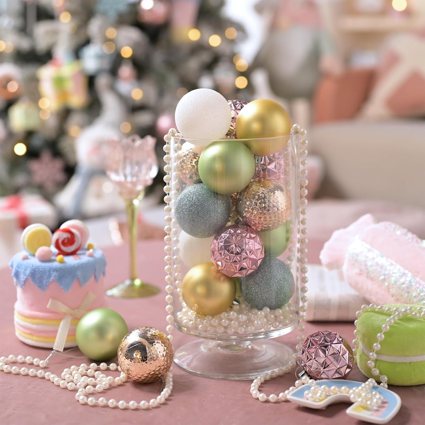 Valery Madelyn Christmas Tree Decorations Ornament Set for Fall Halloween, 50ct 2 Inches Pastel Colorful Shatterproof Christmas Ball Ornaments Hanging Xmas Holiday Party Decor