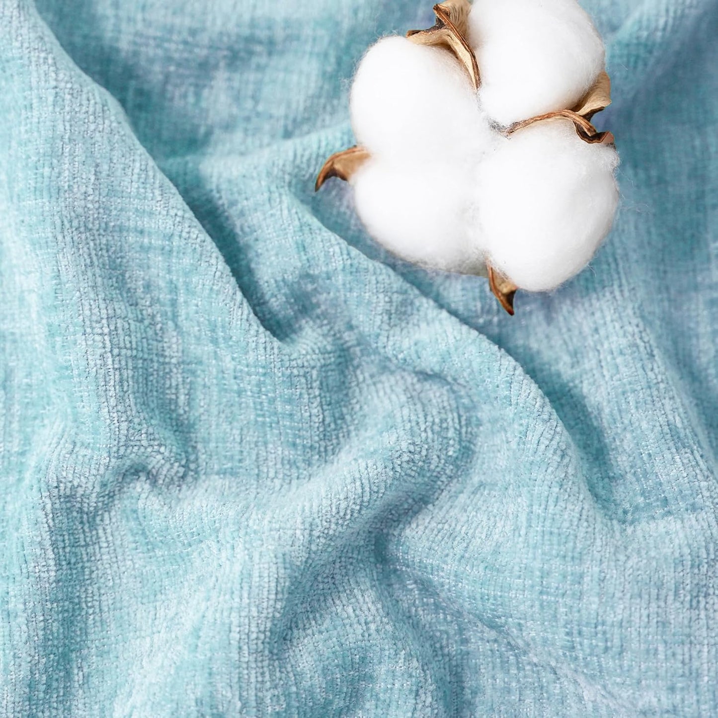 CaliTime Throw Pillow Covers Decorative 20 X 26 Inches Pack of 2 Cozy Chenille Standard Pillow Shams Cases for Couch Sofa Bed Living Room Home Light Blue Grey