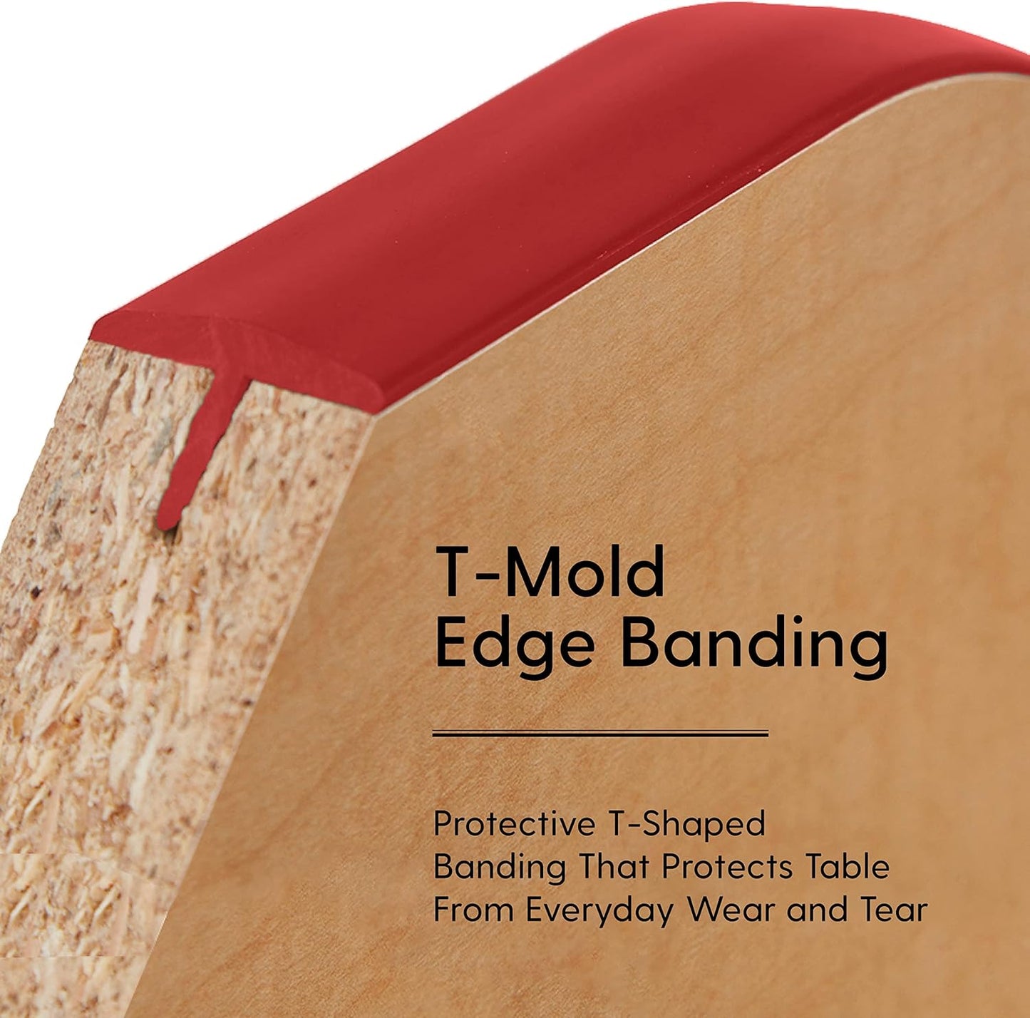 Factory Direct Partners FDP Rectangle Activity School and Classroom Kids Table (36 x 60 inch), Toddler Leg, Adjustable Height 15-24 inches - Gray Top and Red Edge