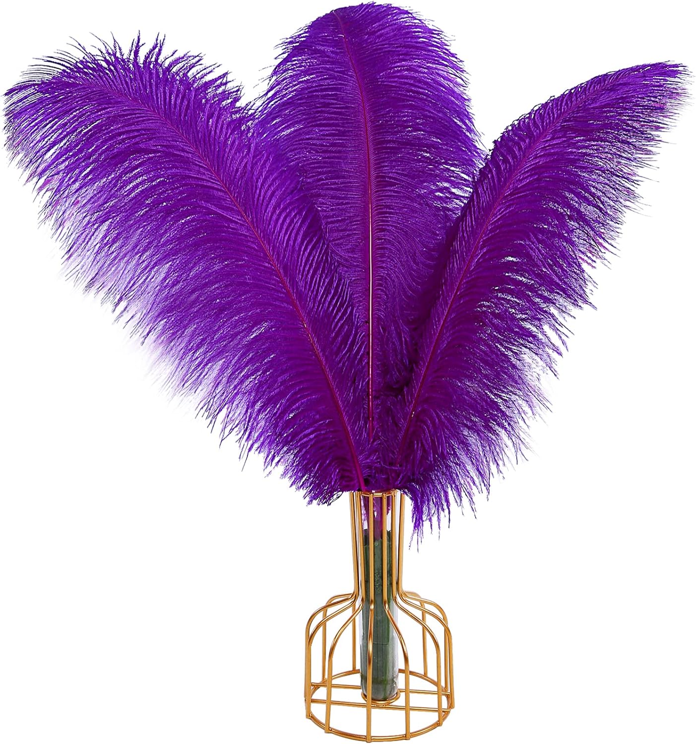 THARAHT 12pcs Purple Ostrich Feathers Natural Bulk 16-18Inch 40cm-45cm for Wedding Party Centerpieces Easter Gatsby and Home Decorate Ostrich Feather