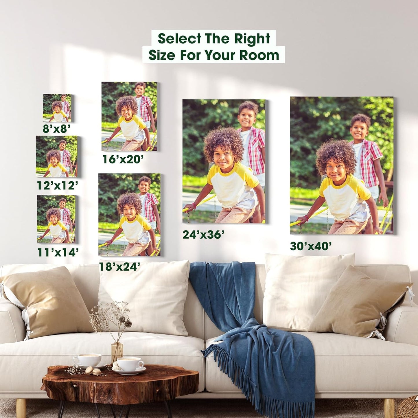 BuildASign Custom Canvas Prints with Your Photos – Personalized Picture To Canvas Wall Art, Perfect for Home Decor, Gifts & Keepsakes, Ready to Hang (16" L x 20" W x .75”D, Metallic Silver)