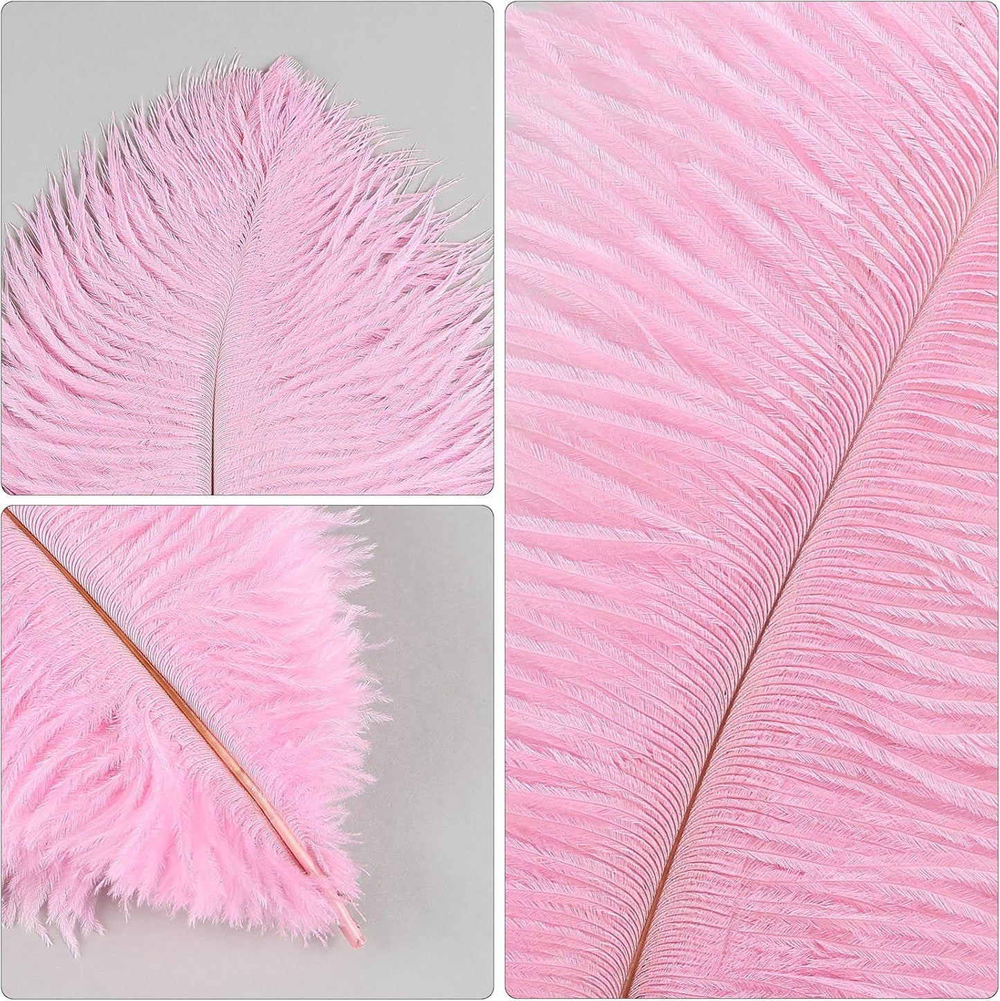 THARAHT Pink Ostrich Feathers 24pcs Natural Bulk 8-10Inch 20cm-25cm for Crafts Wedding Party Centerpieces Flower Arrangement Easter Gatsby and Home Decoration Feathers