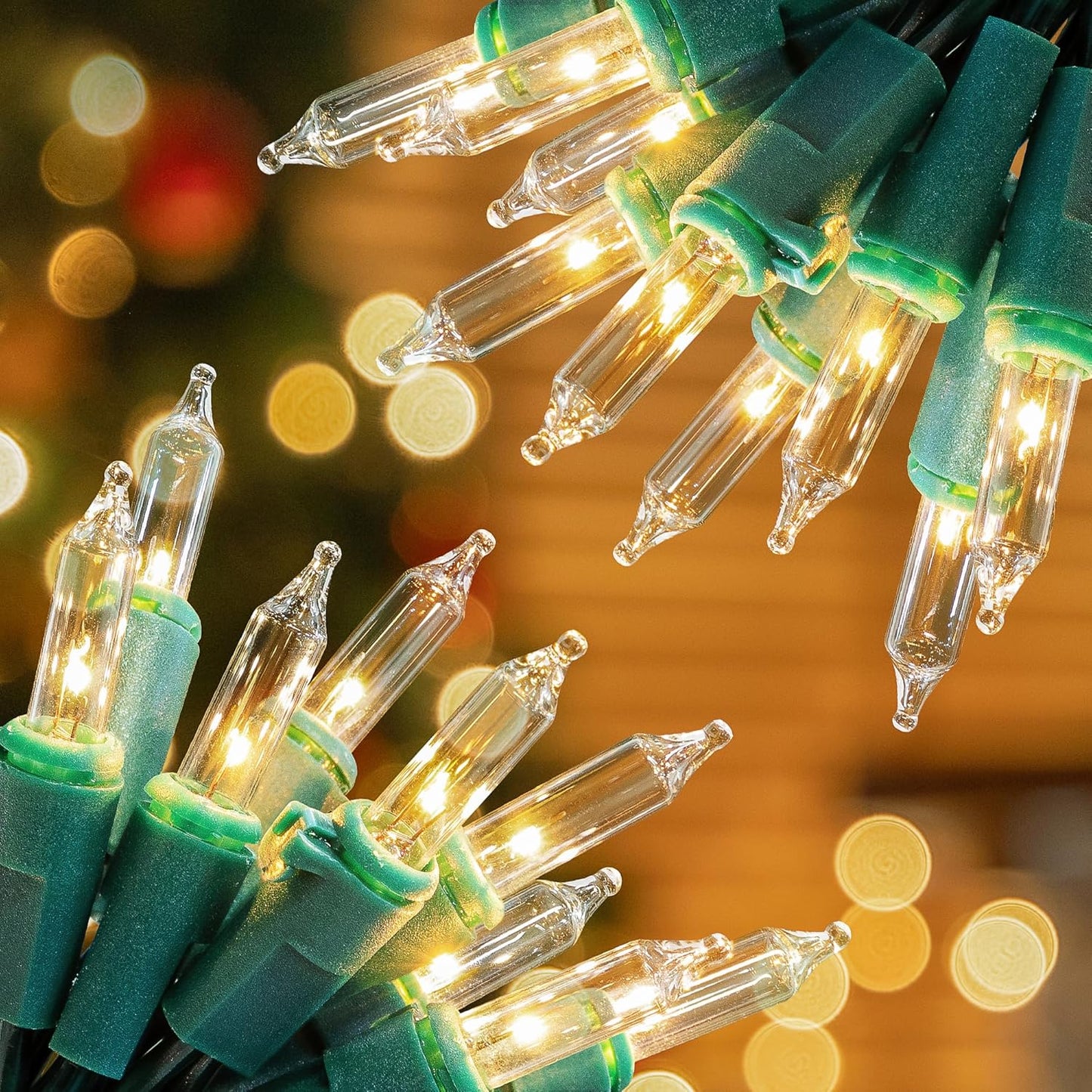 Hopolon Christmas Lights, 2 Pack 23ft 100 Mini String Lights, 120V UL Certified Extendable Tree Lights for Patio, Garden, Home, Party, Holiday, Wedding, Indoor&Outdoor Decor(2pcs Warm White)