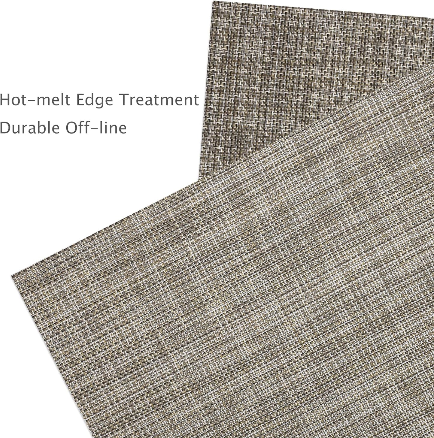 Myir JUN Placemats Set of 8, Vinyl Woven Placemats Place Mats Indoor Set of 8 Washable Table Mats Non-Slip Place mats for Dining Table (Caramel, Set of 8)