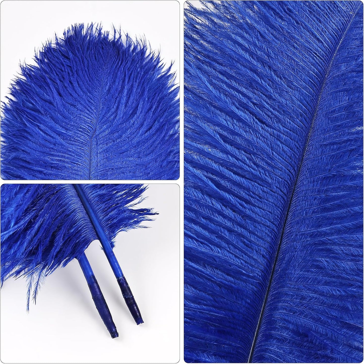 THARAHT Blue Ostrich Feathers 12pcs Natural Bulk 10-12Inch 25cm-30cm for Crafts Wedding Party Centerpieces Easter Gatsbi and Home Decoration Feathers