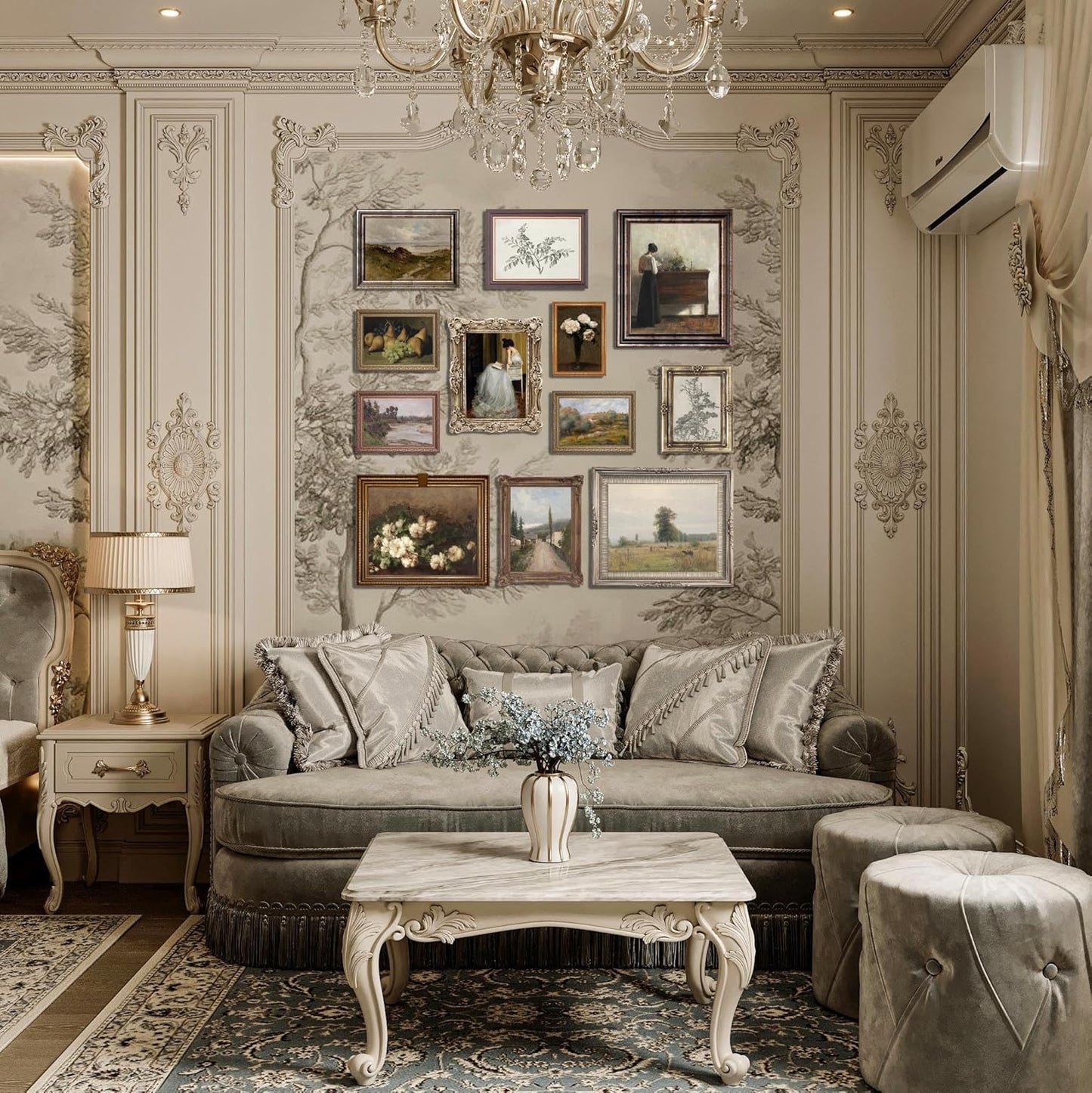 LANCHI95 12 Pcs Vintage Wall Art Decor, Vintage Art Prints, Vintage Posters for Room, Moody gallery wall art, Eclectic French Country Pictures Wall Decor for Bedroom (UNFRAMED)