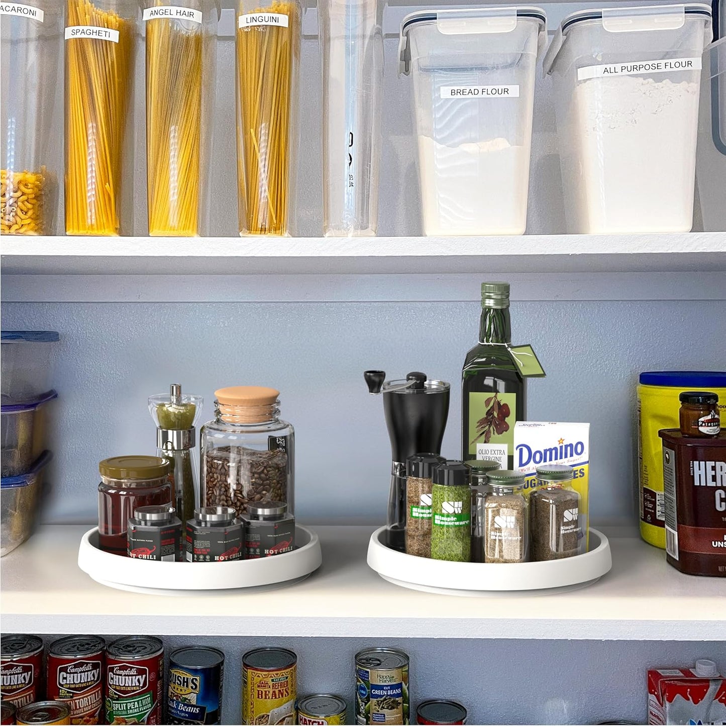 Simple Houseware 10-Inch Lazy Susan Spice Organizer Rotating Tray, 4-Pack