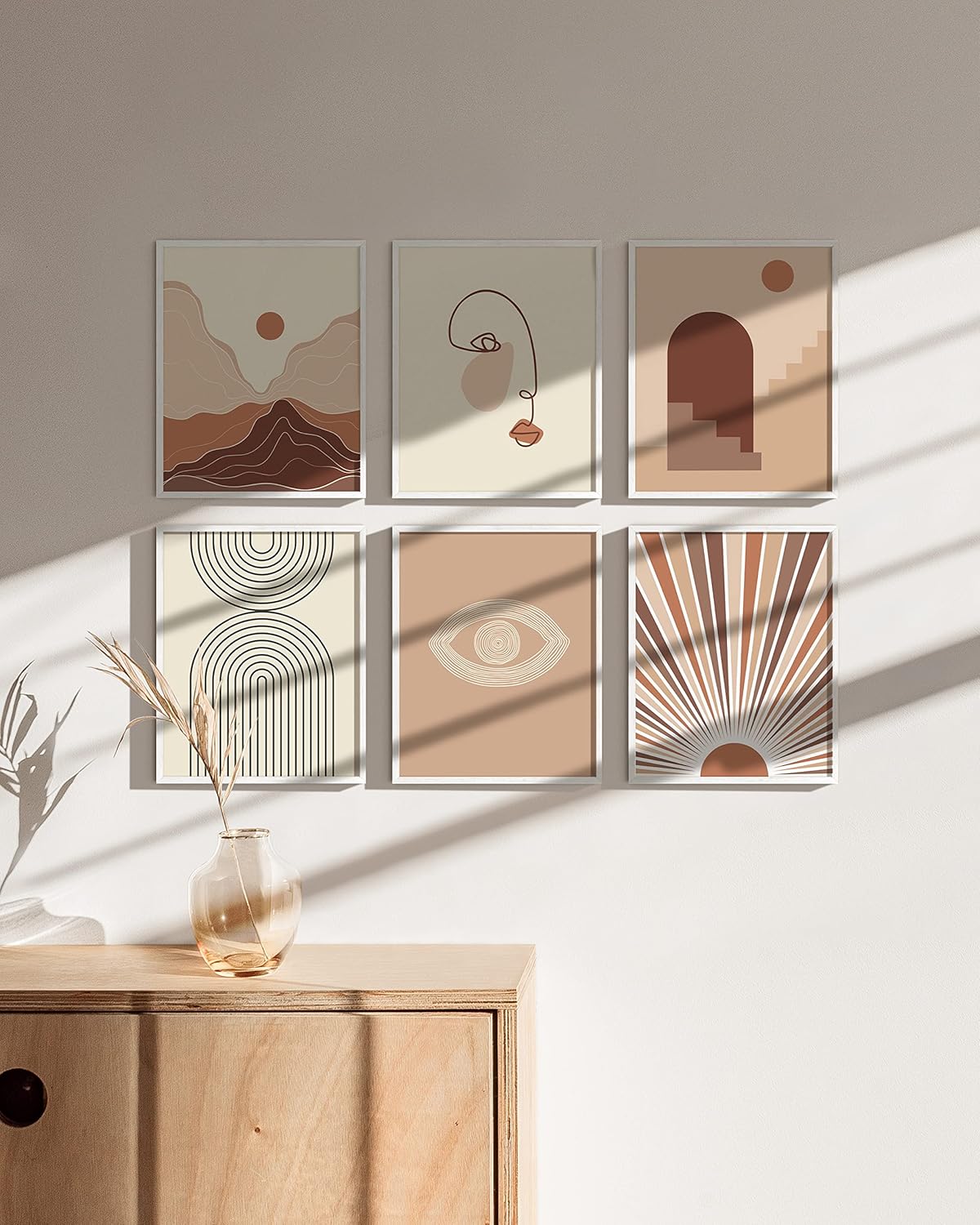 HAUS AND HUES White Oak 8x10 Picture Frame Set - Set of 6 8x10 Picture Frame Wood, White 8x10 Picture Frame Set of 6, Wooden Picture Frames 8x10, 6 8x10 Picture Frames for Wall (White Oak Frame)