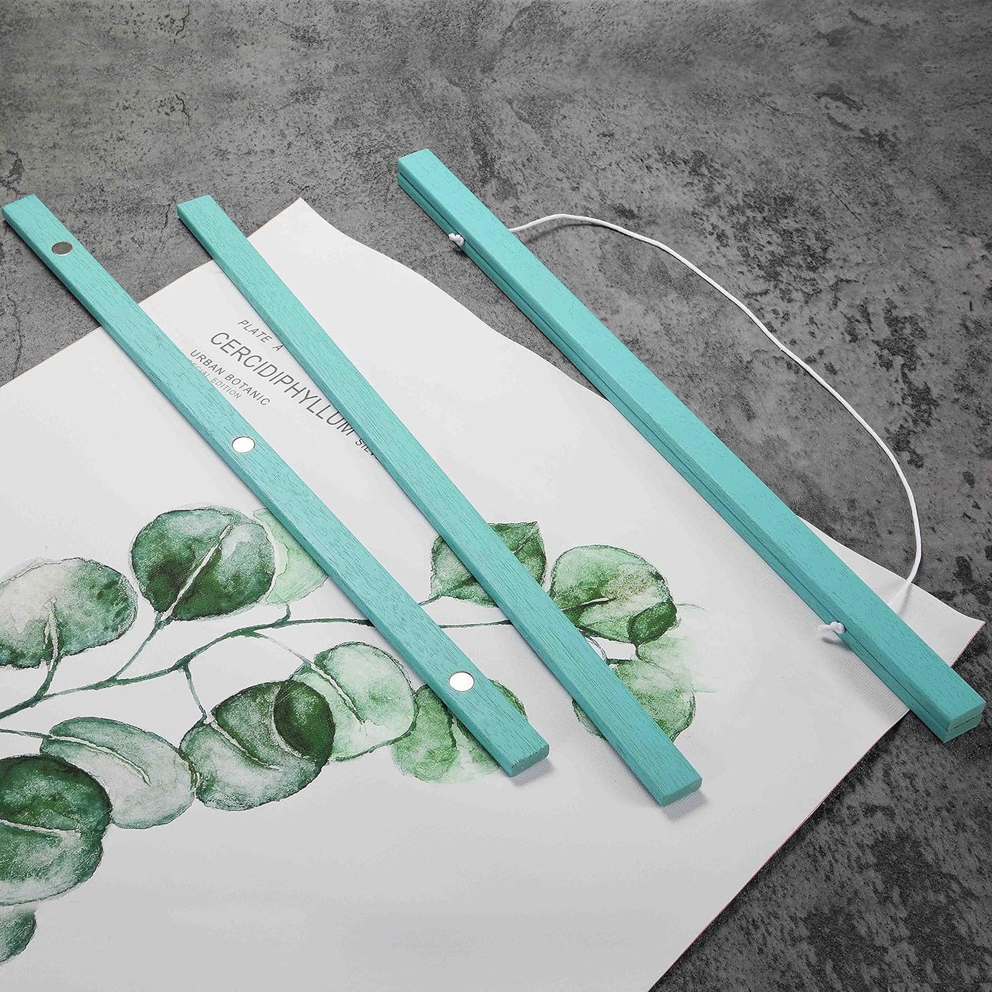 FALAMON Magnetic Poster Hanger Frame, 20x30 20x24 20x28 20x20 Solid Wood Magnetic Frame for Posters, Prints, Photos, Pictures, Maps, Scrolls, and Canvas Artwork (Light Blue, 20")