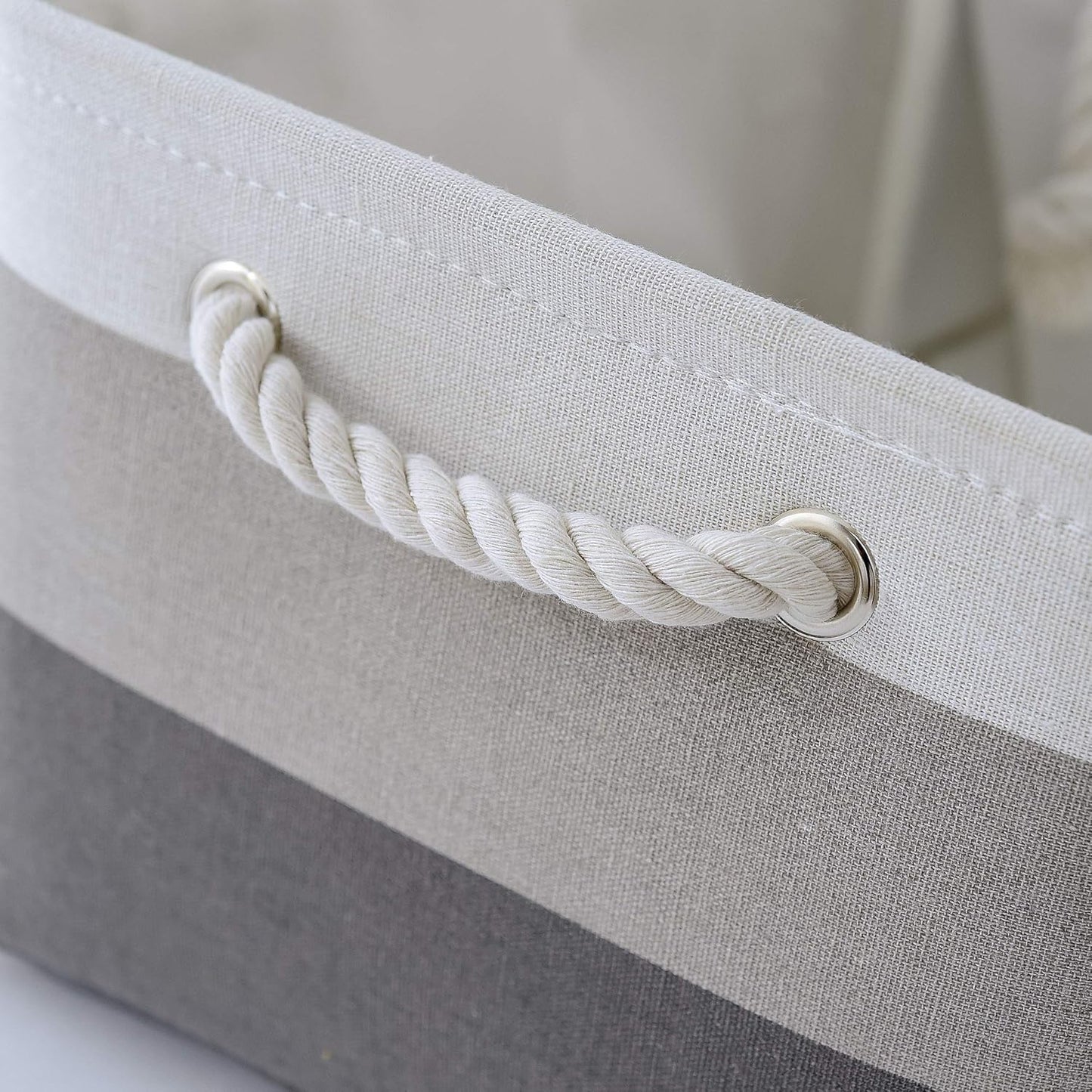 Large Storage Baskets for Shelves, Fabric Baskets for Organizing, Collapsible Storage Bins for Closet, Nursery, Clothes, Toys, Home & Office [3-Pack, Gray Gradient]