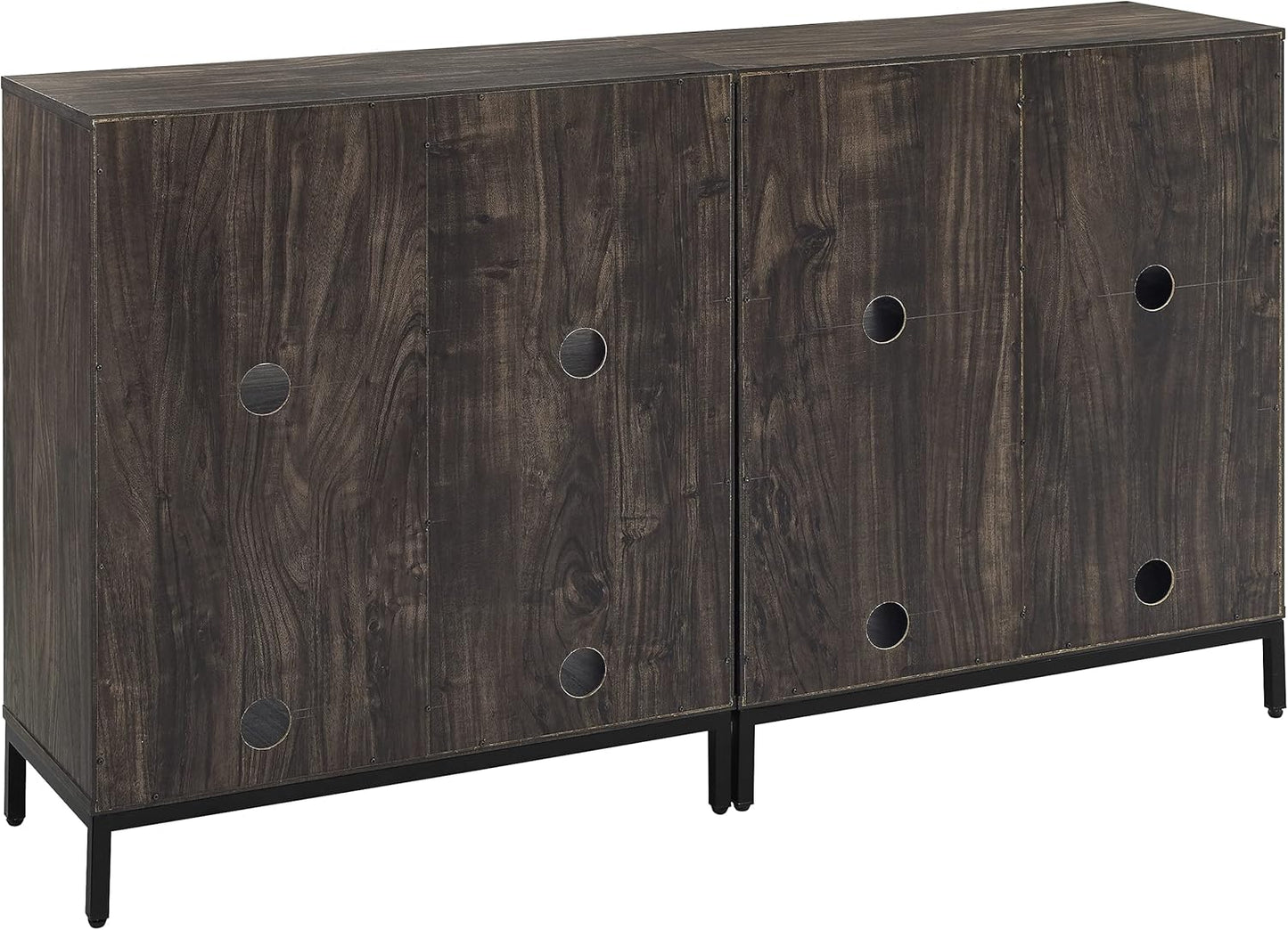 Crosley Furniture Jacobsen 2-Piece Vinyl Record Storage Cube Bookcase Set and Record Player Stand, Brown Ash